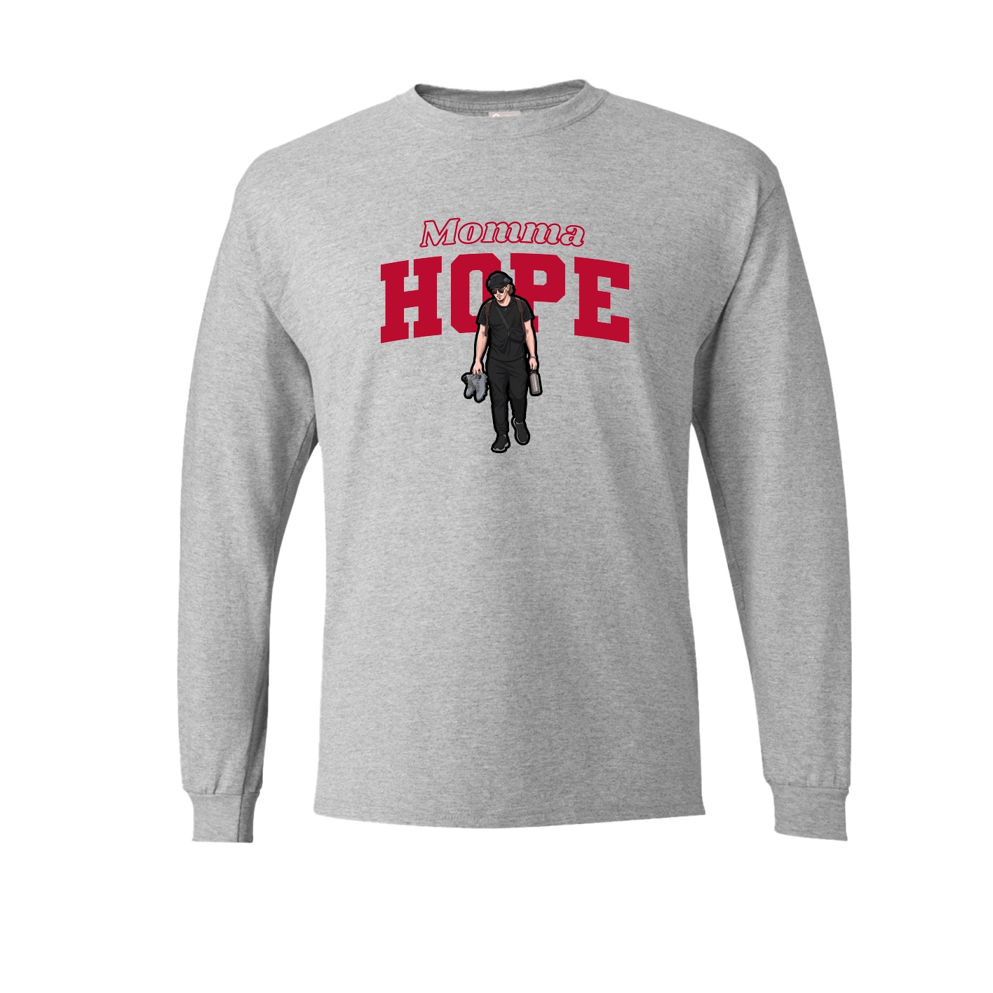 Long Sleeve Tee — Mothers Day Block in Grey