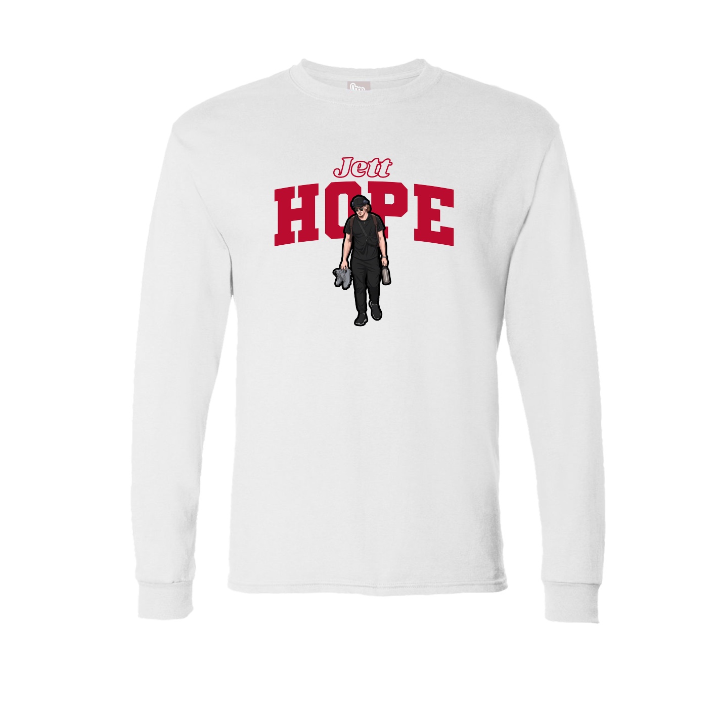 Long Sleeve Tee — Name Arch in White