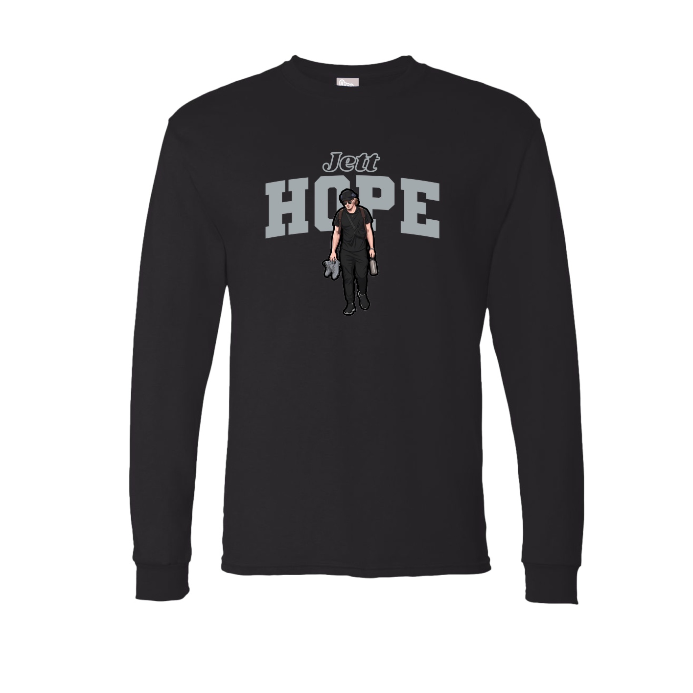 Long Sleeve Tee — Name Arch in Black