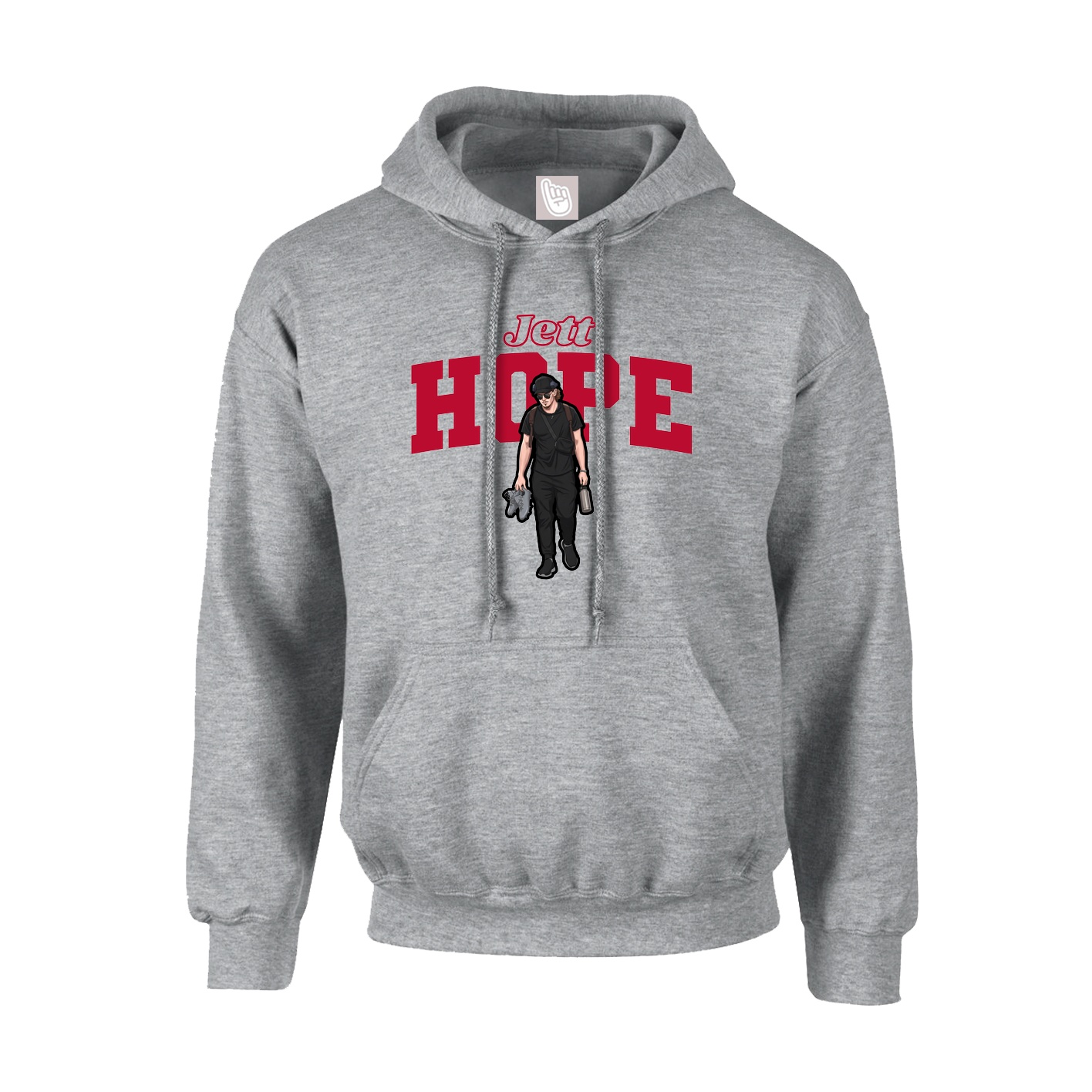 Hoodie — Name Arch in Grey