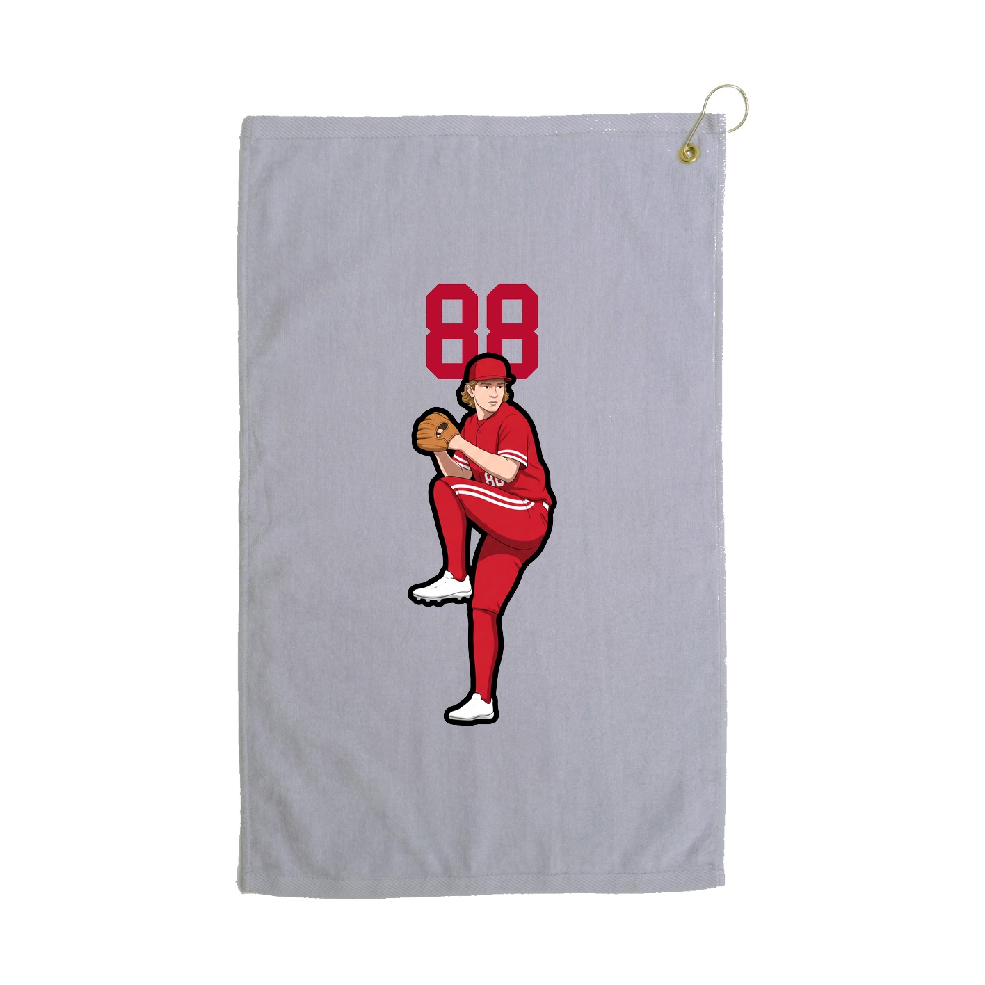 Golf Towel — Number Top in Grey