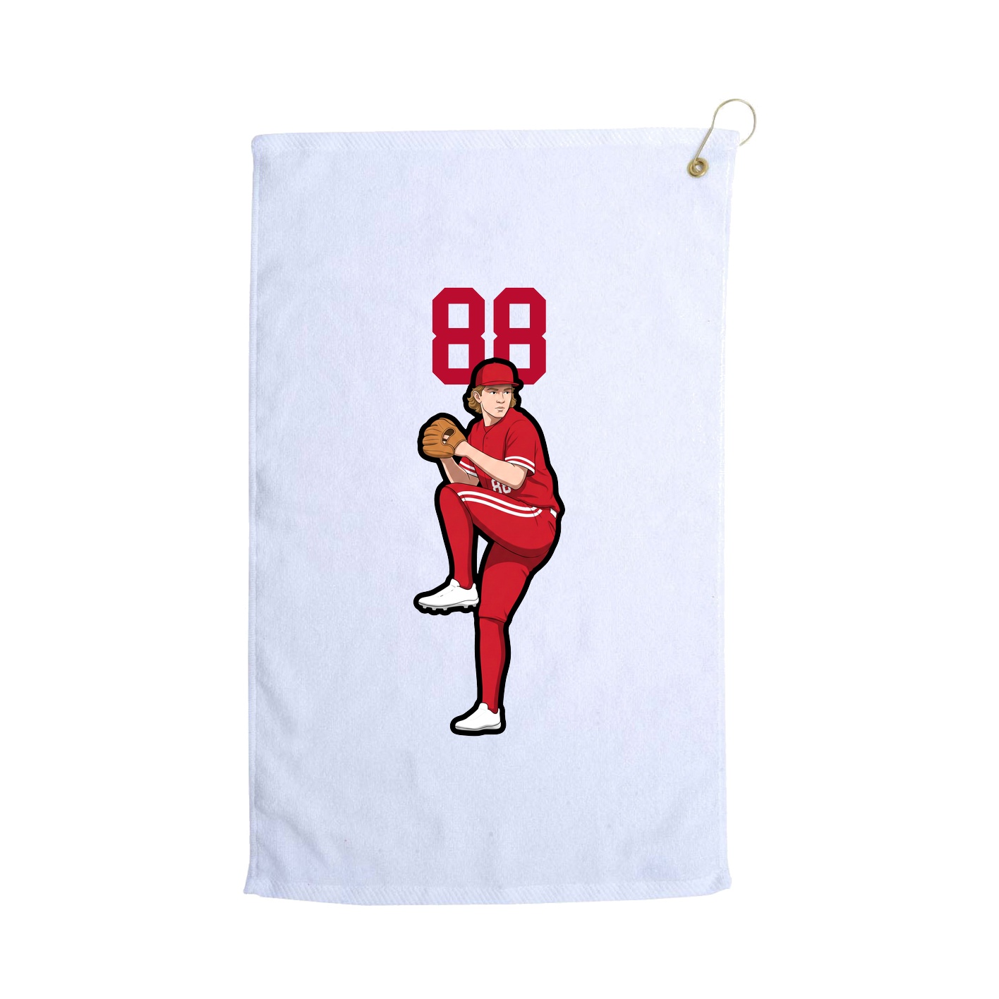 Golf Towel — Number Top in White