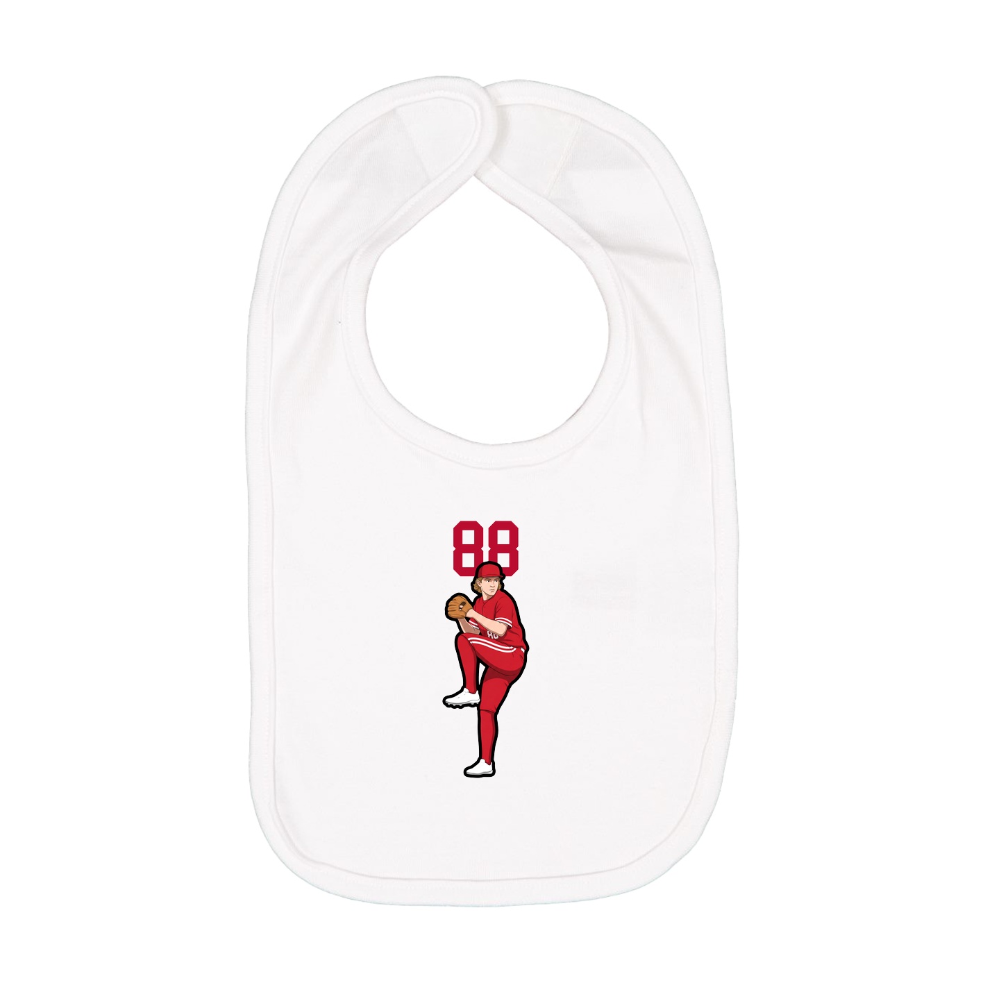 Infant Bib — Number Top in White