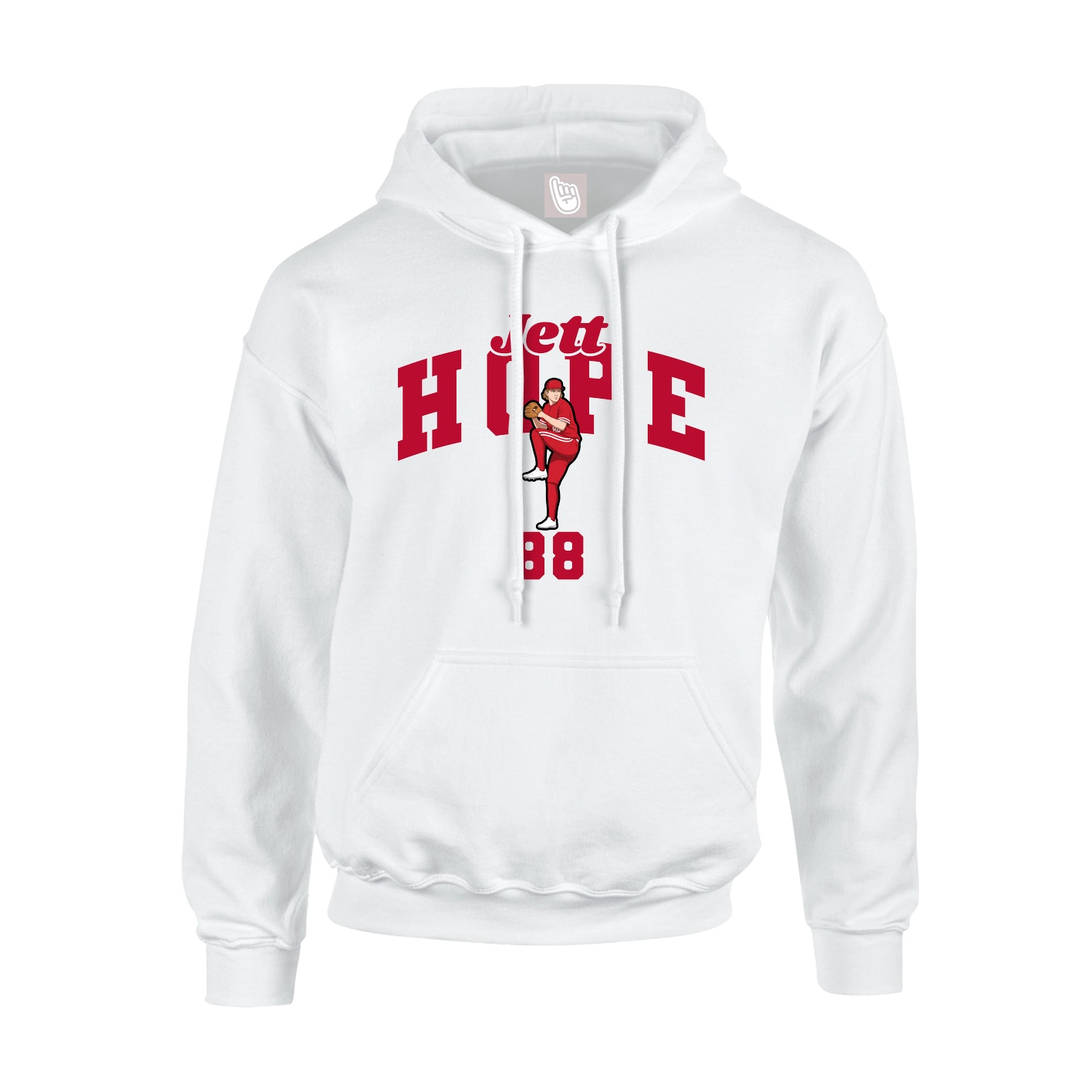 Youth Hoodie — Signature Arch in White