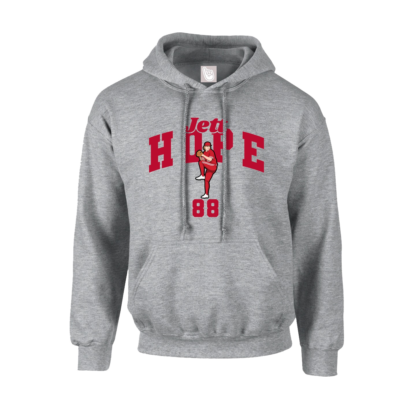 Youth Hoodie — Signature Arch in Grey