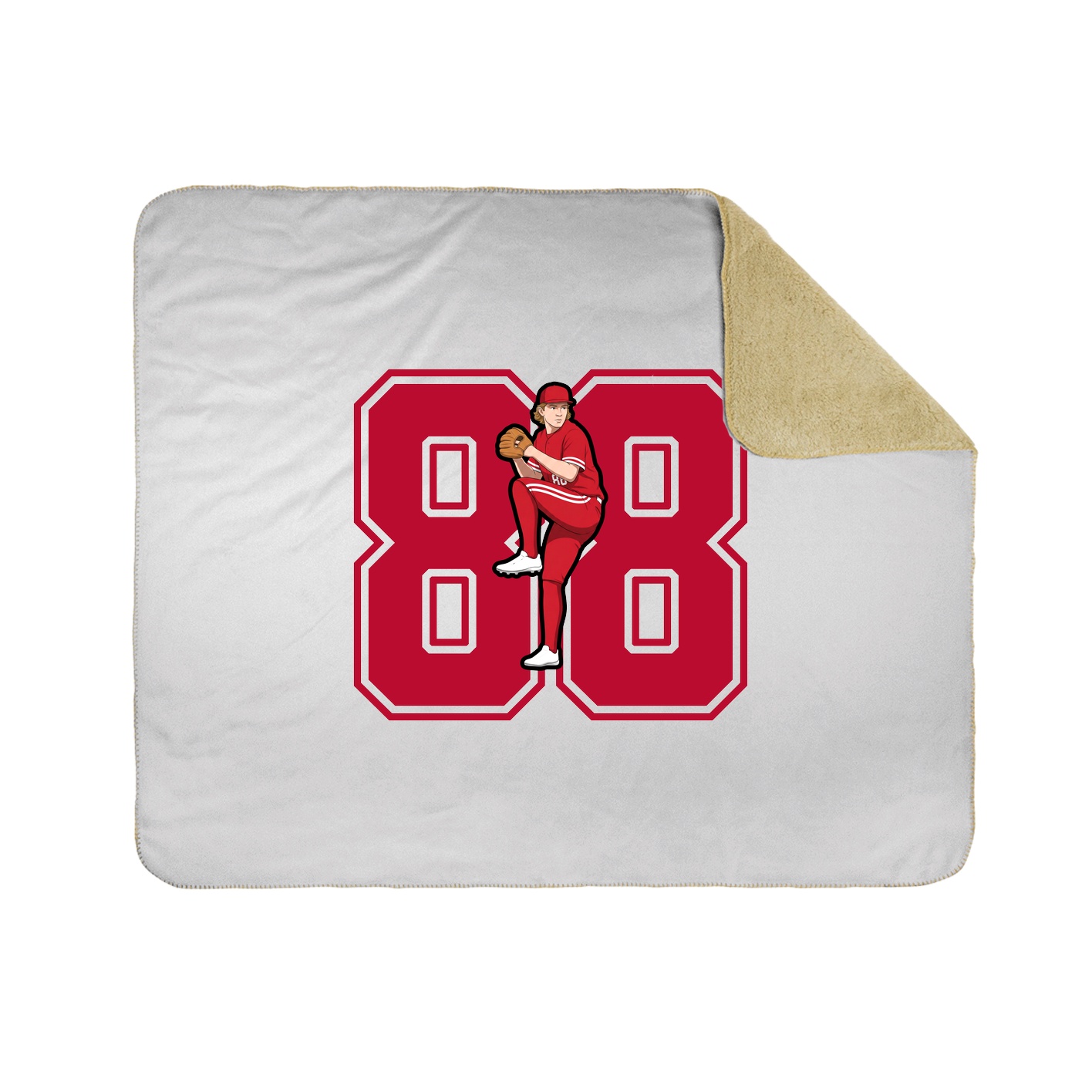 Throw Blanket — Number in White