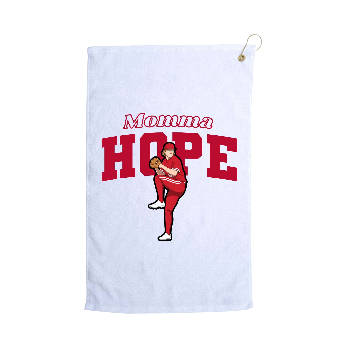 Golf Towel — Mothers Day Block in White