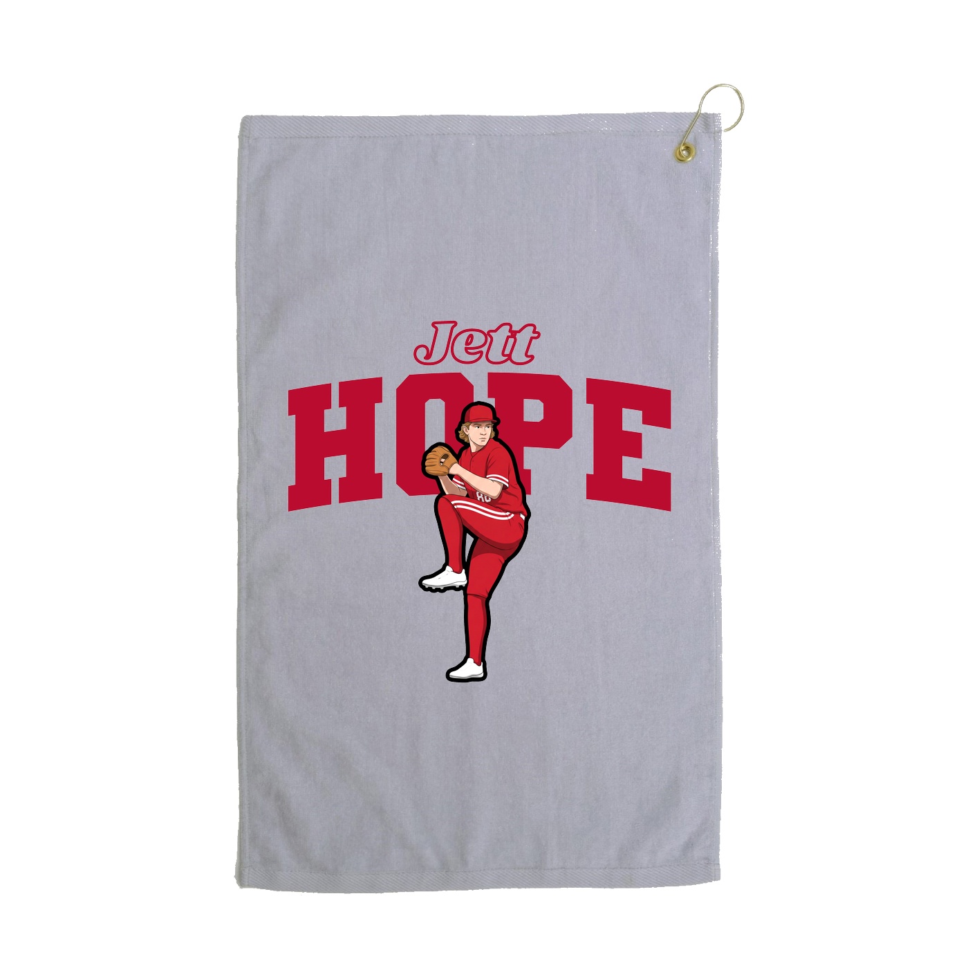 Golf Towel — Name Arch in Grey