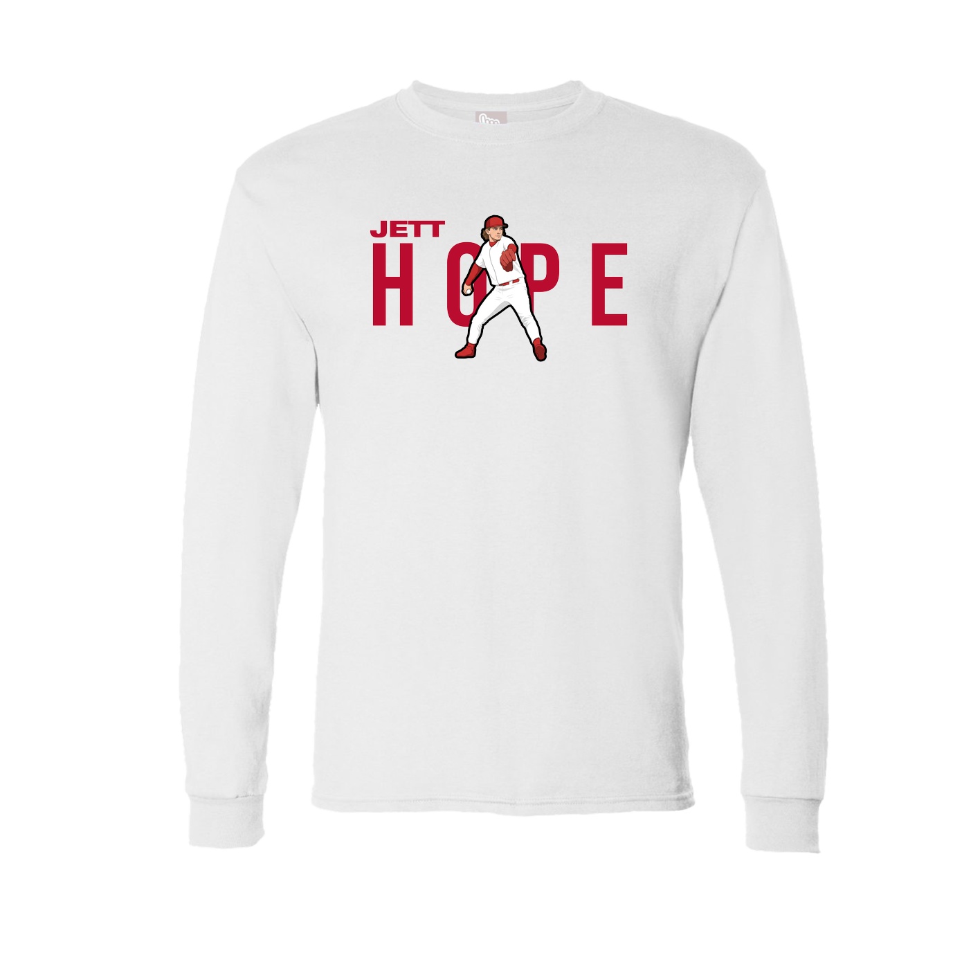 Long Sleeve Tee — Player Name in White