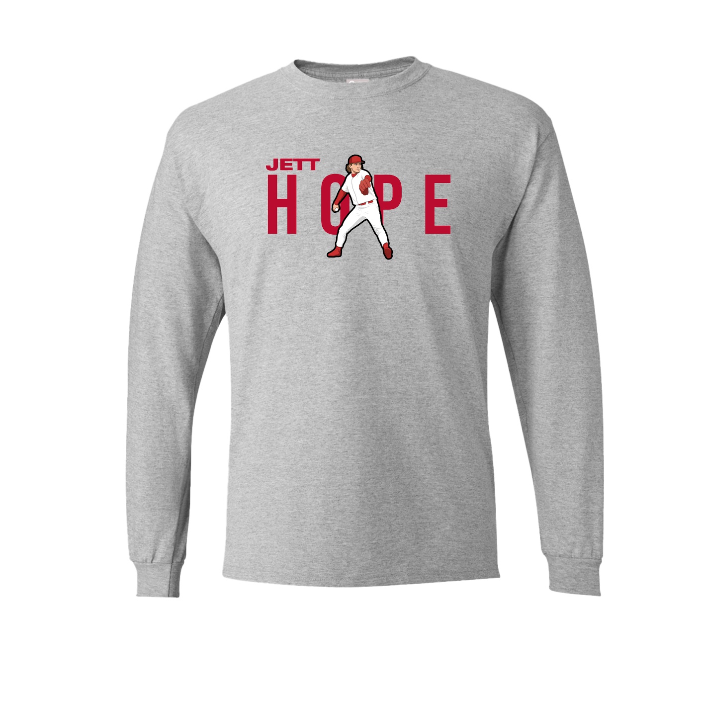 Long Sleeve Tee — Player Name in Grey
