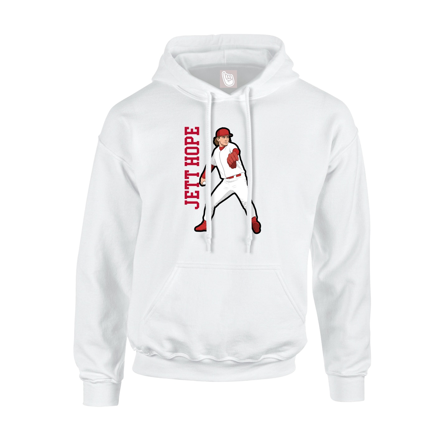 Youth Hoodie — Name Vertical in White
