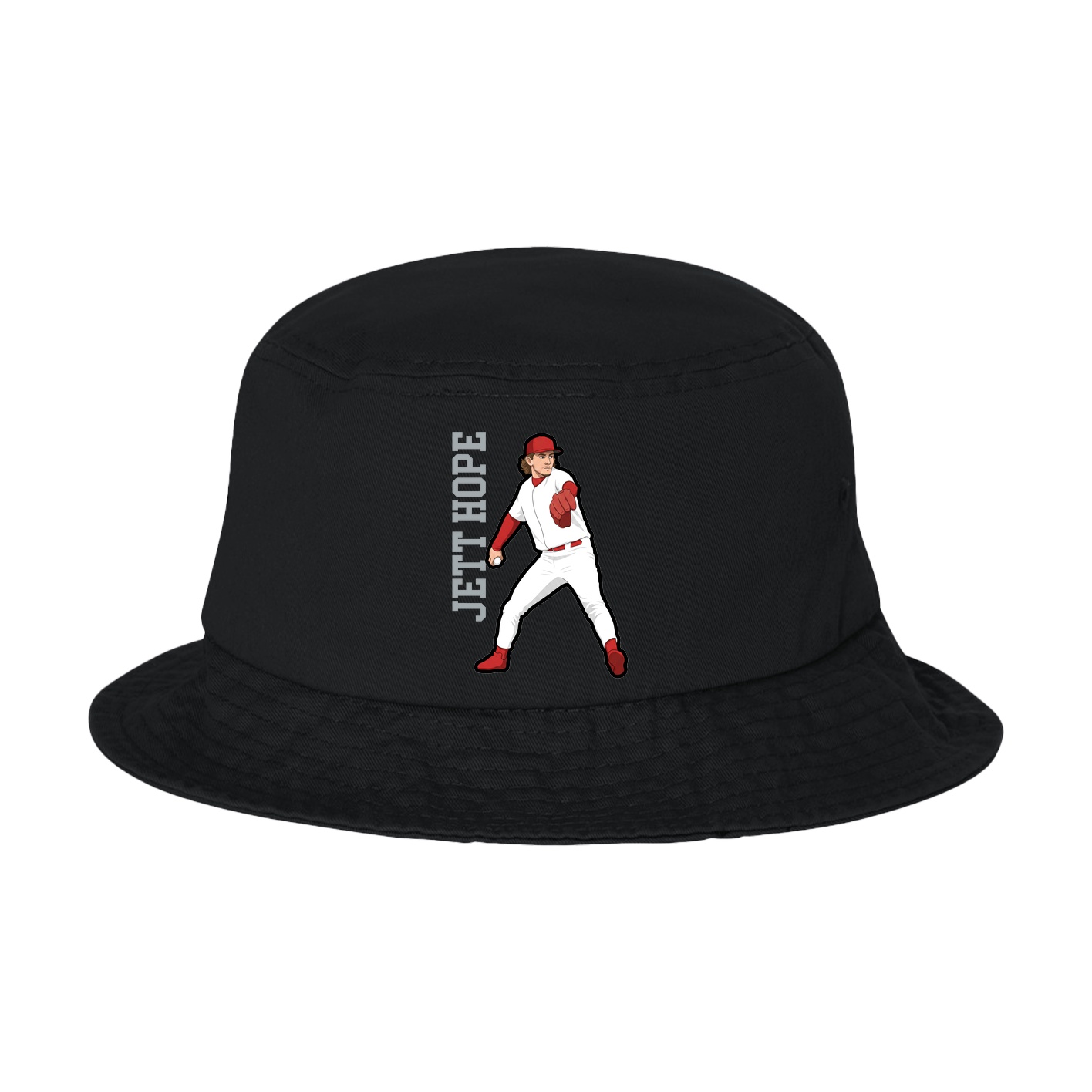 Bucket Cap — Name Vertical in Black