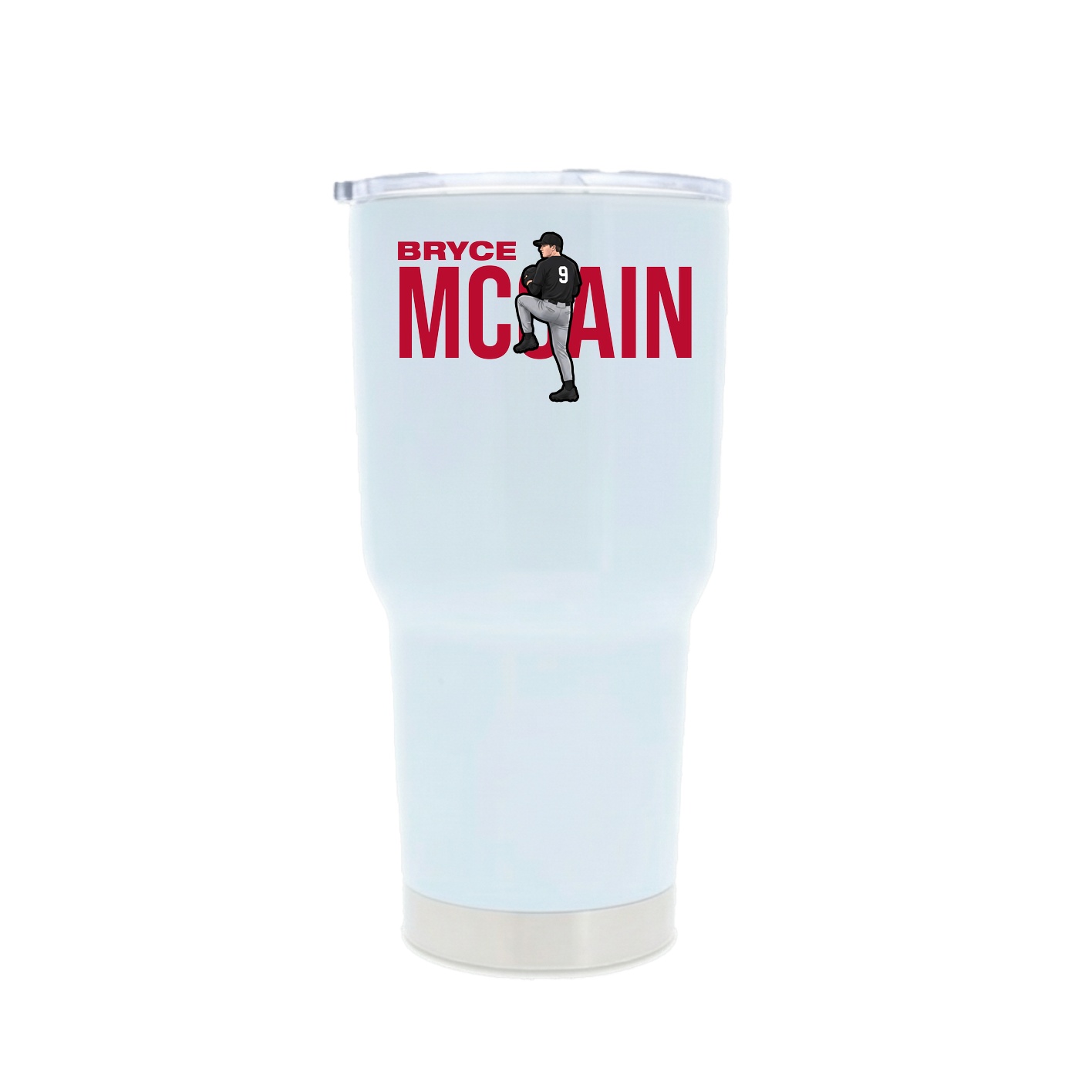 30oz Stainless Steel Tumbler — Player Name in White
