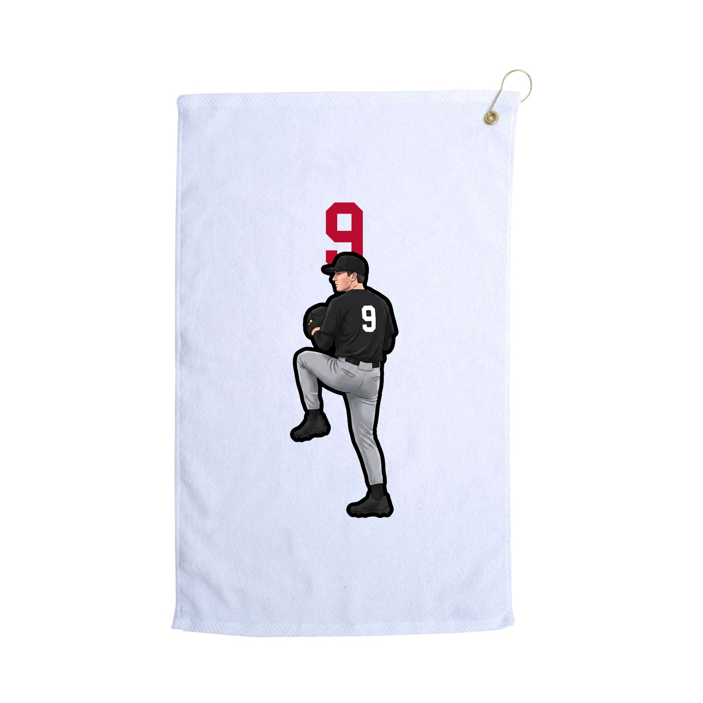 Golf Towel — Number Top in White