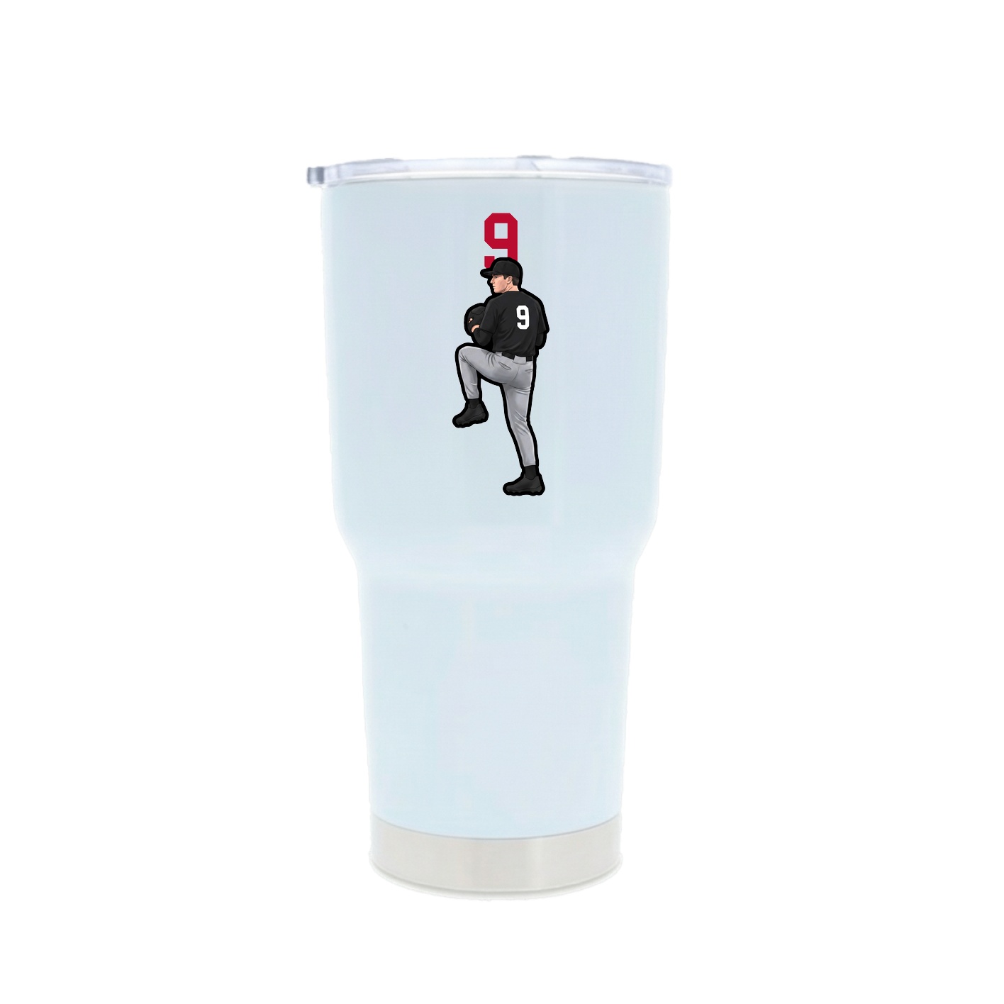 30oz Stainless Steel Tumbler — Number Top in White