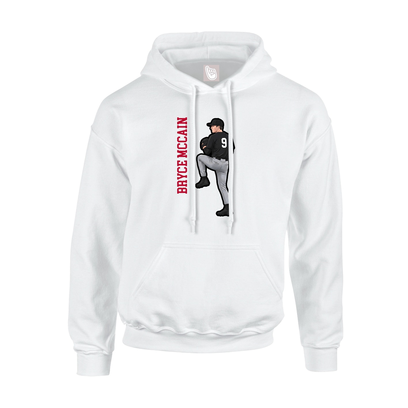Hoodie — Name Vertical in White