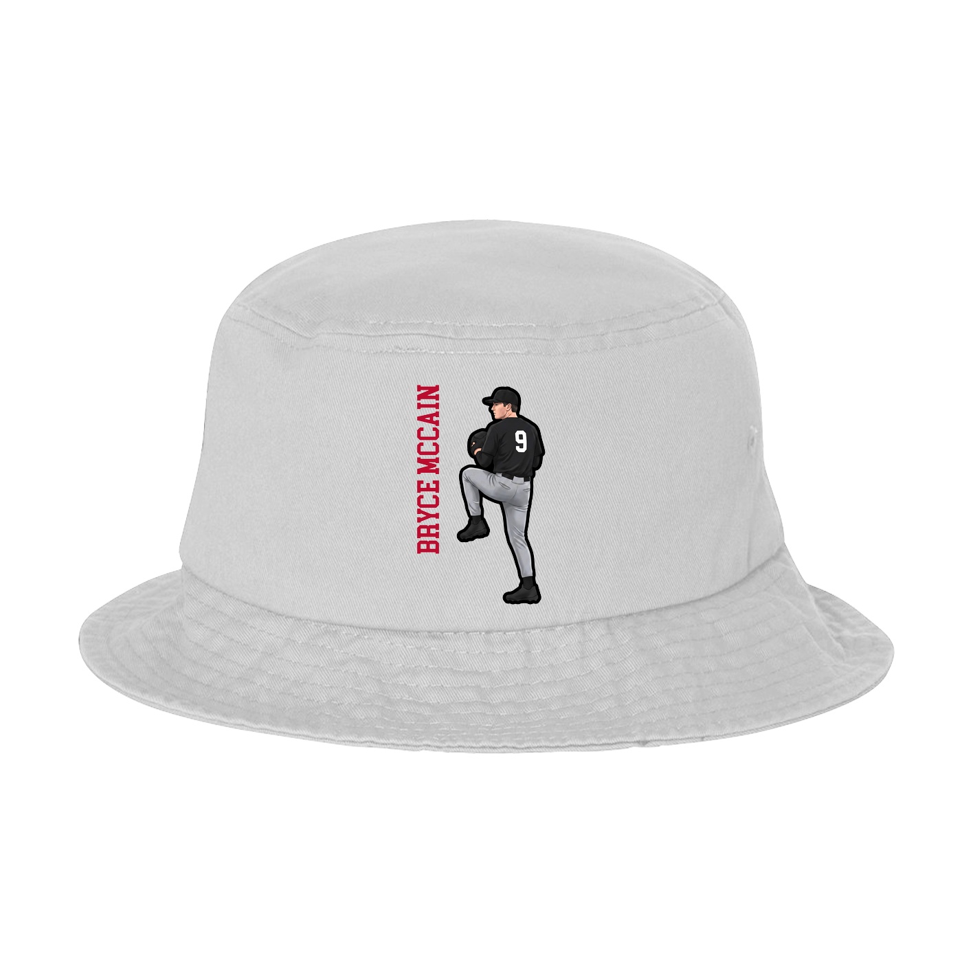 Bucket Cap — Name Vertical in White
