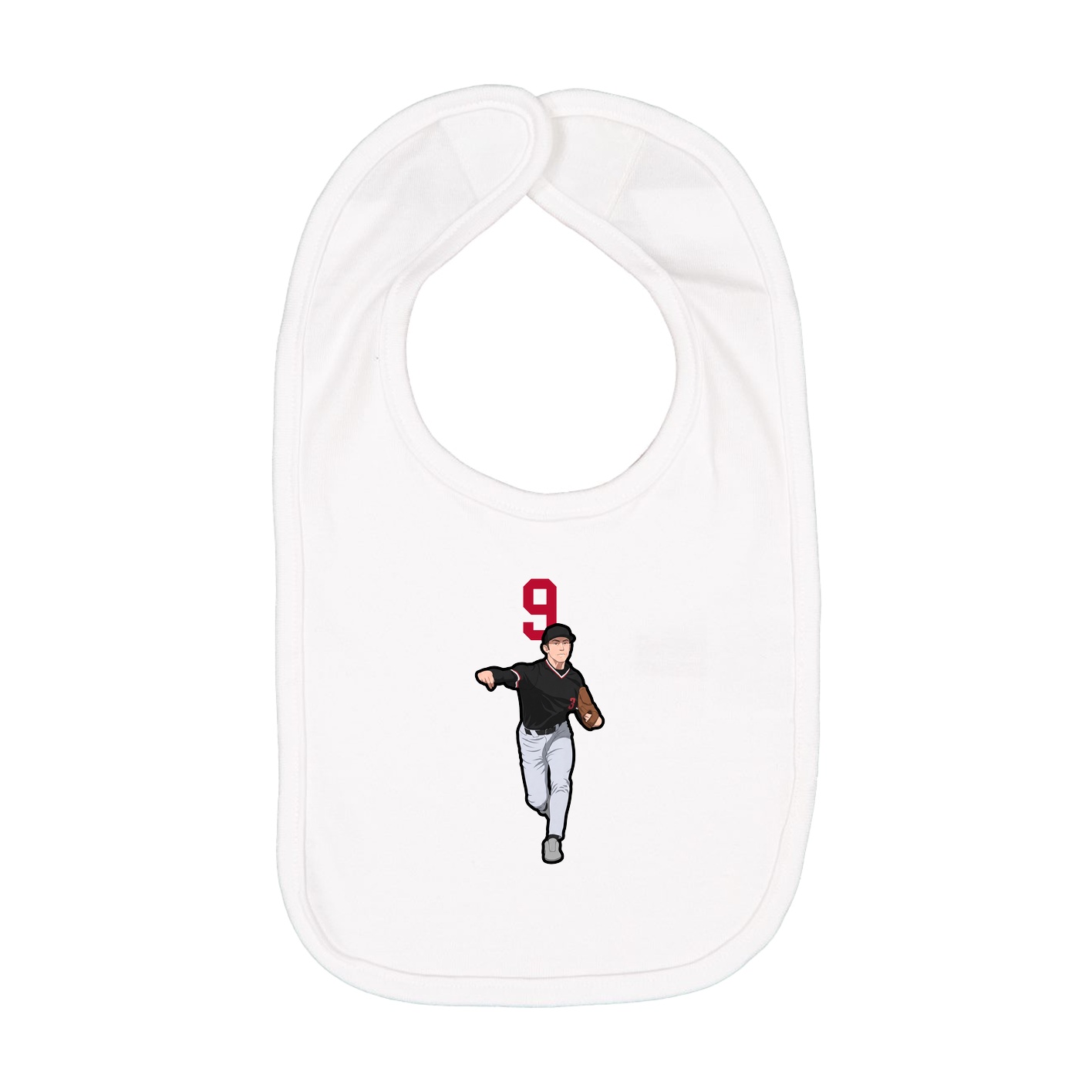 Infant Bib — Number Top in White
