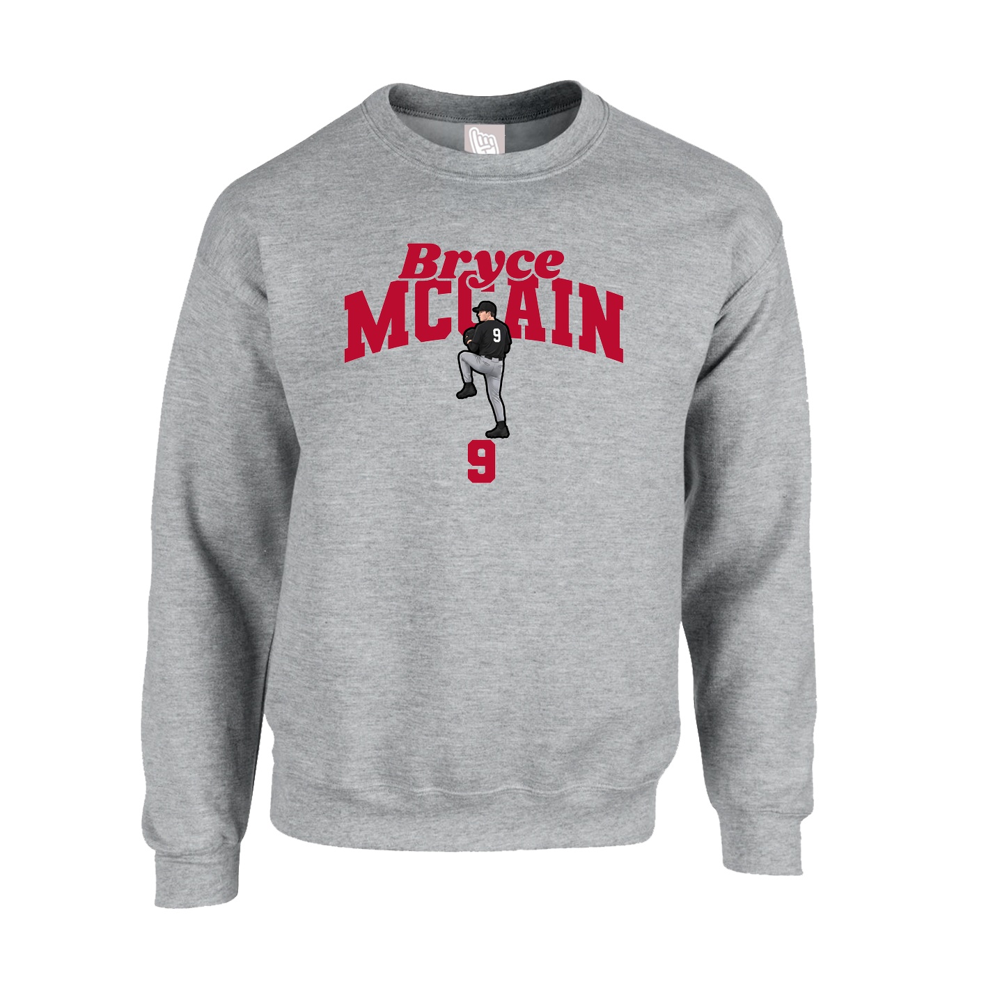 Fleece Crew — Signature Arch in Grey