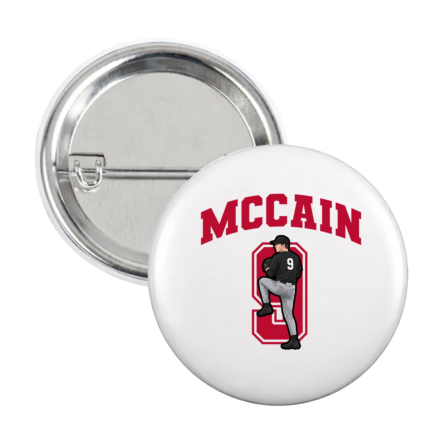 Game Day Button — Number in White