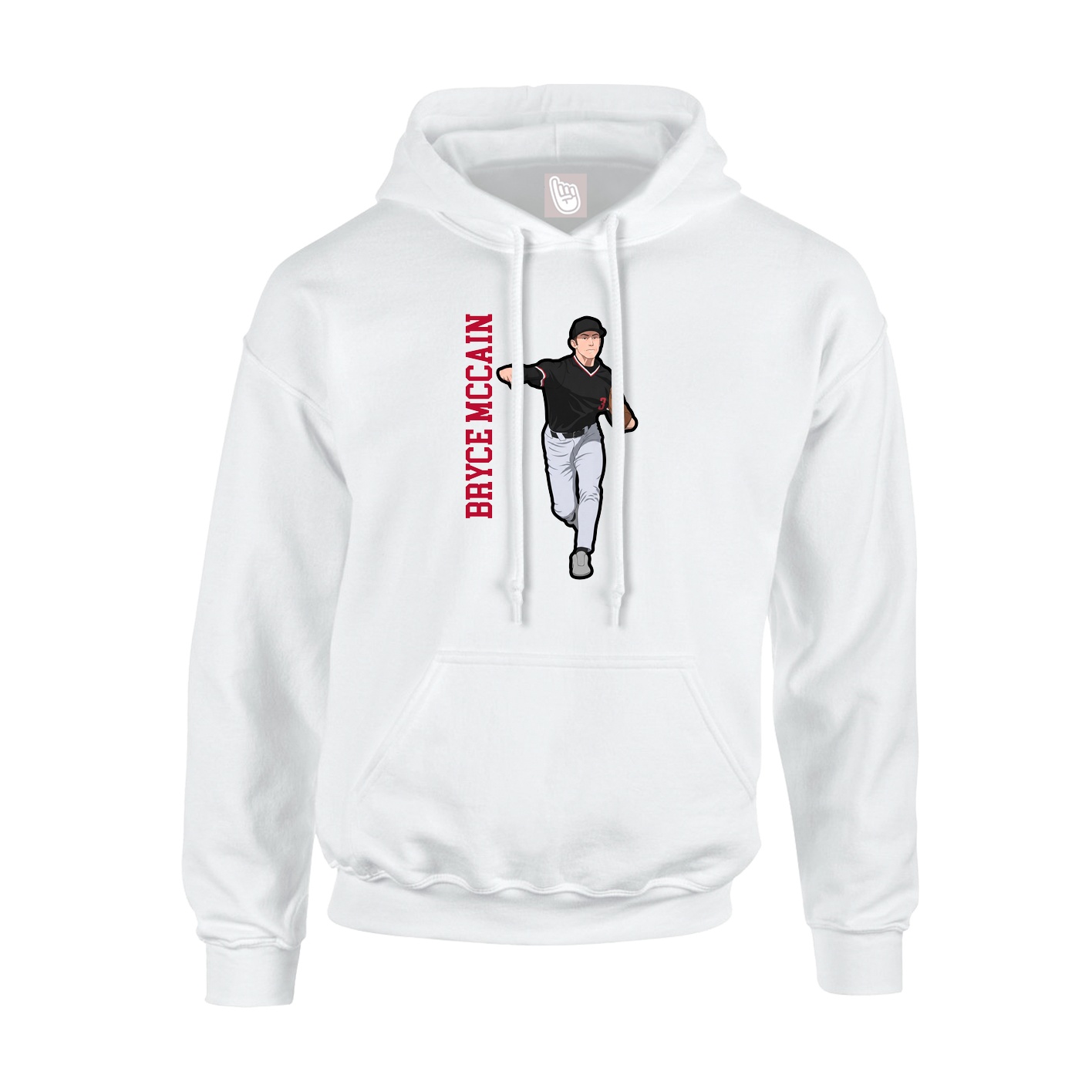 Hoodie — Name Vertical in White