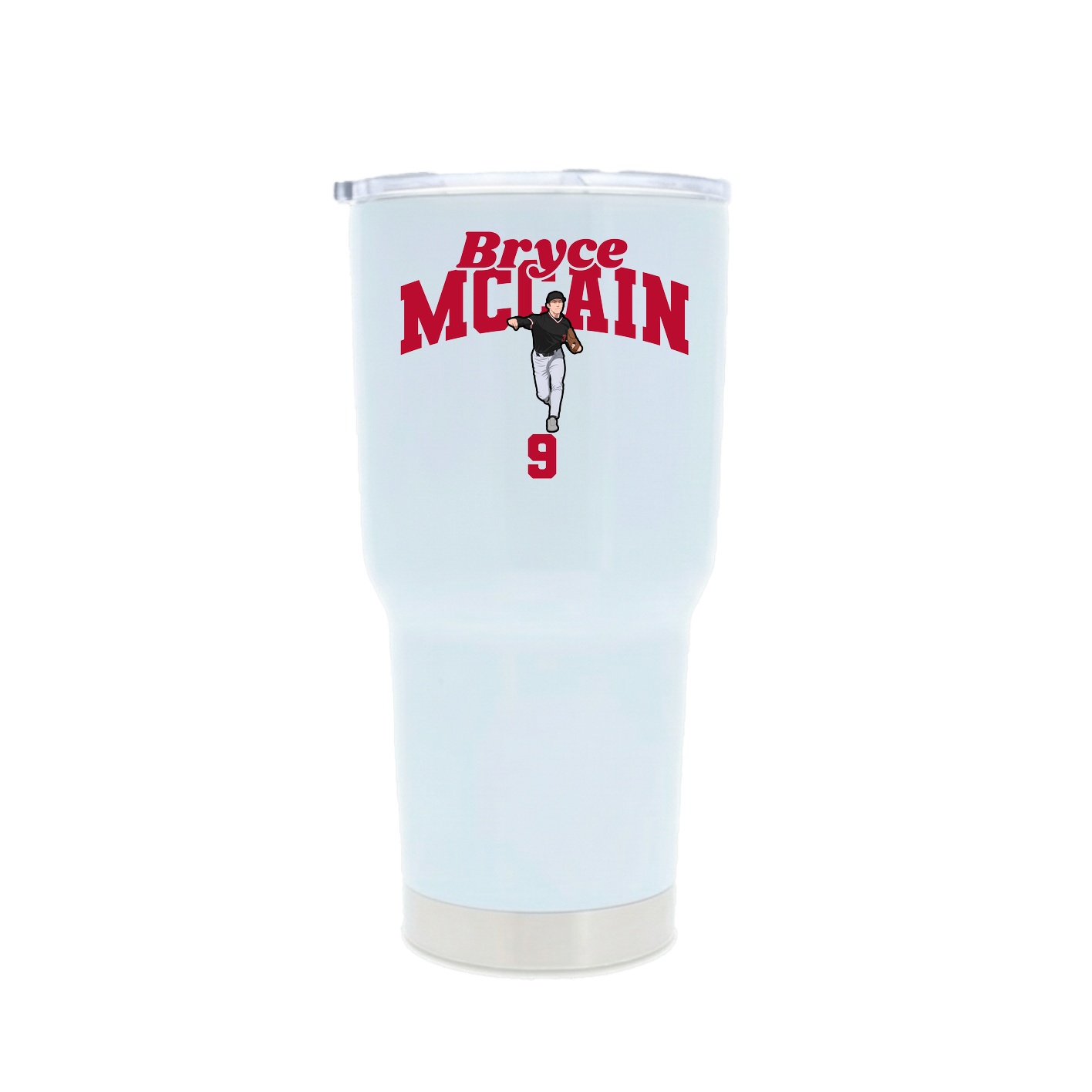 30oz Stainless Steel Tumbler — Signature Arch in White