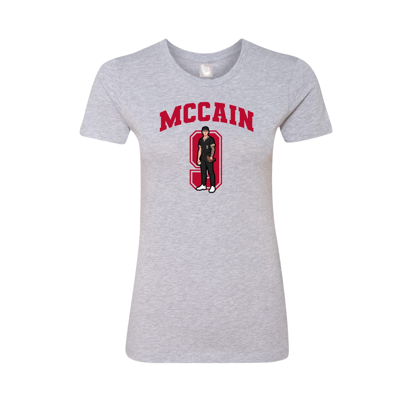 Fitted Women's Tee — Number in Grey