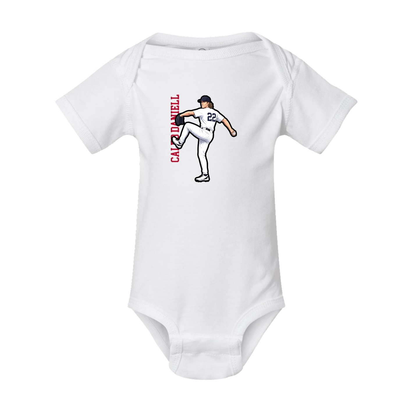 Baby Onesie — Name Vertical in White
