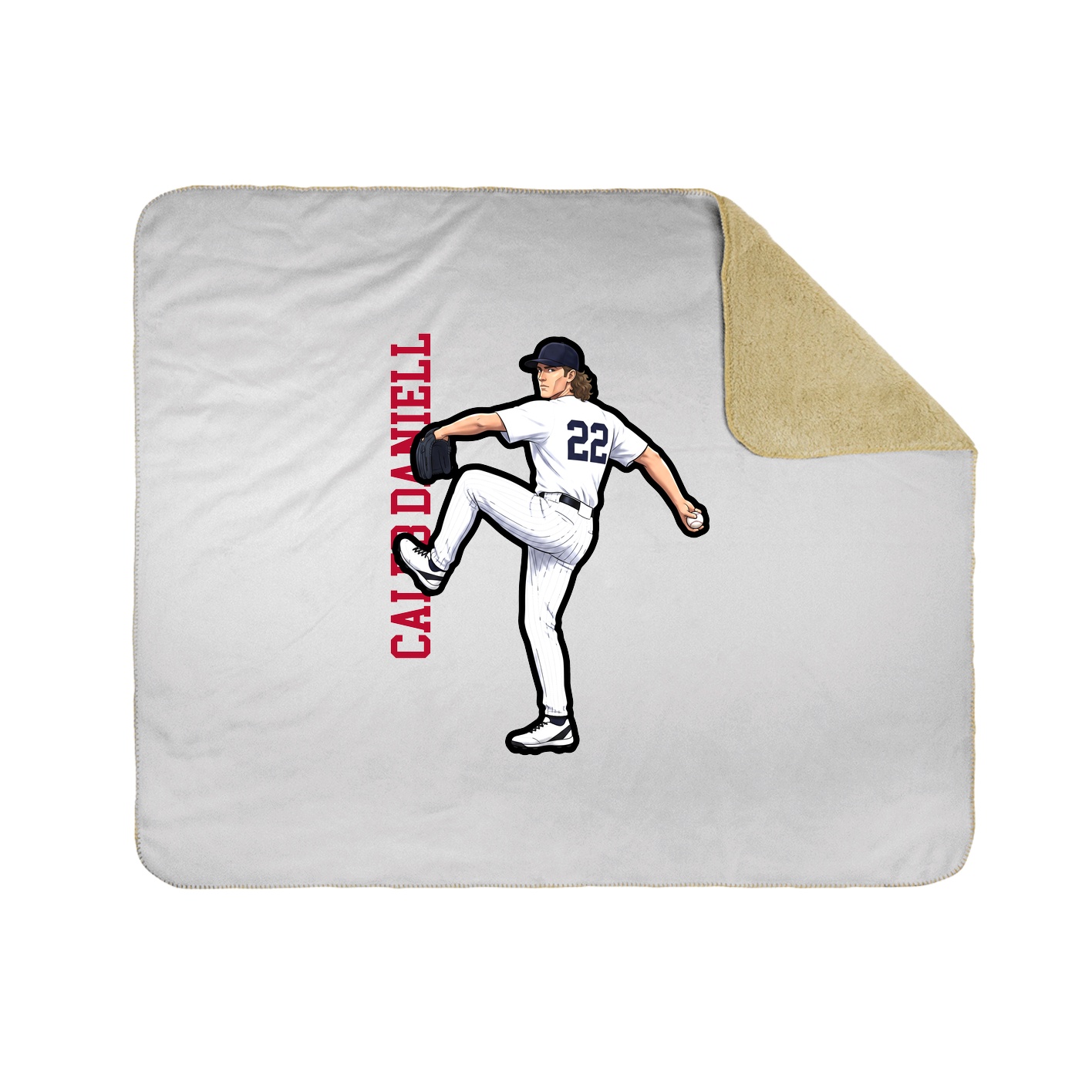 Throw Blanket — Name Vertical in White