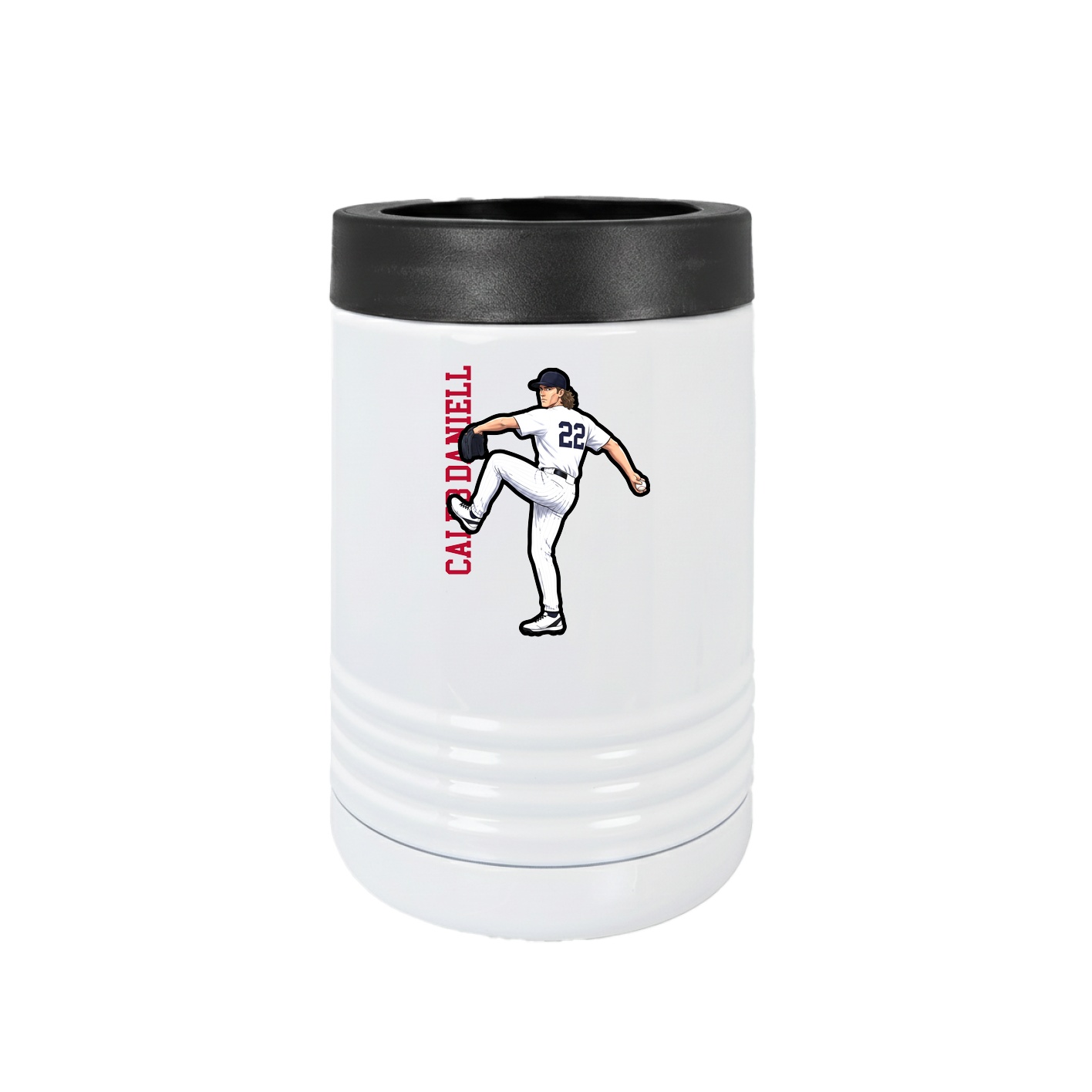 Beverage Holder — Name Vertical in White