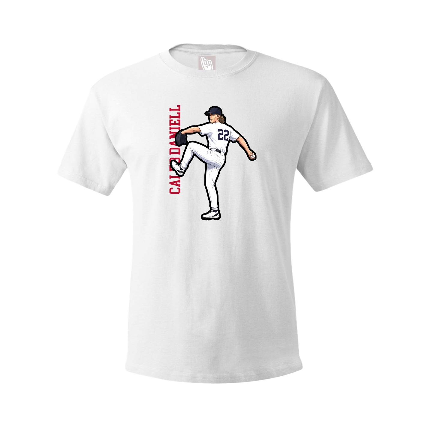 Youth Tee — Name Vertical in White