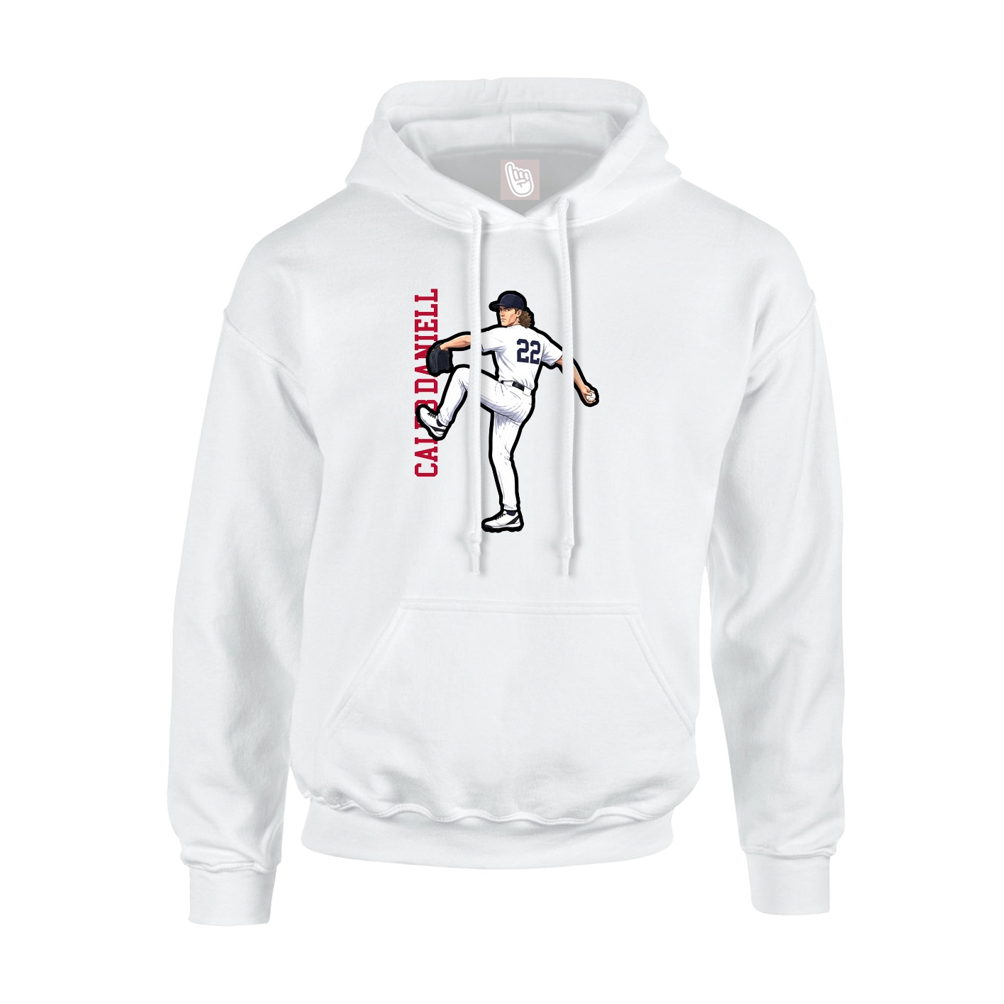 Hoodie — Name Vertical in White