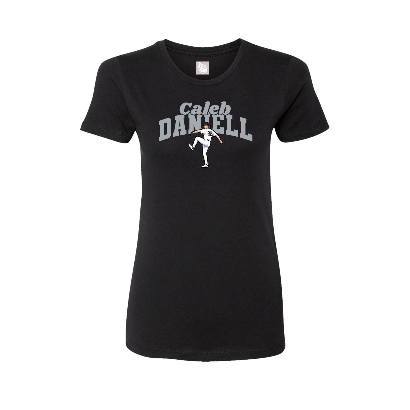 Fitted Women's Tee — Signature Arch in Black