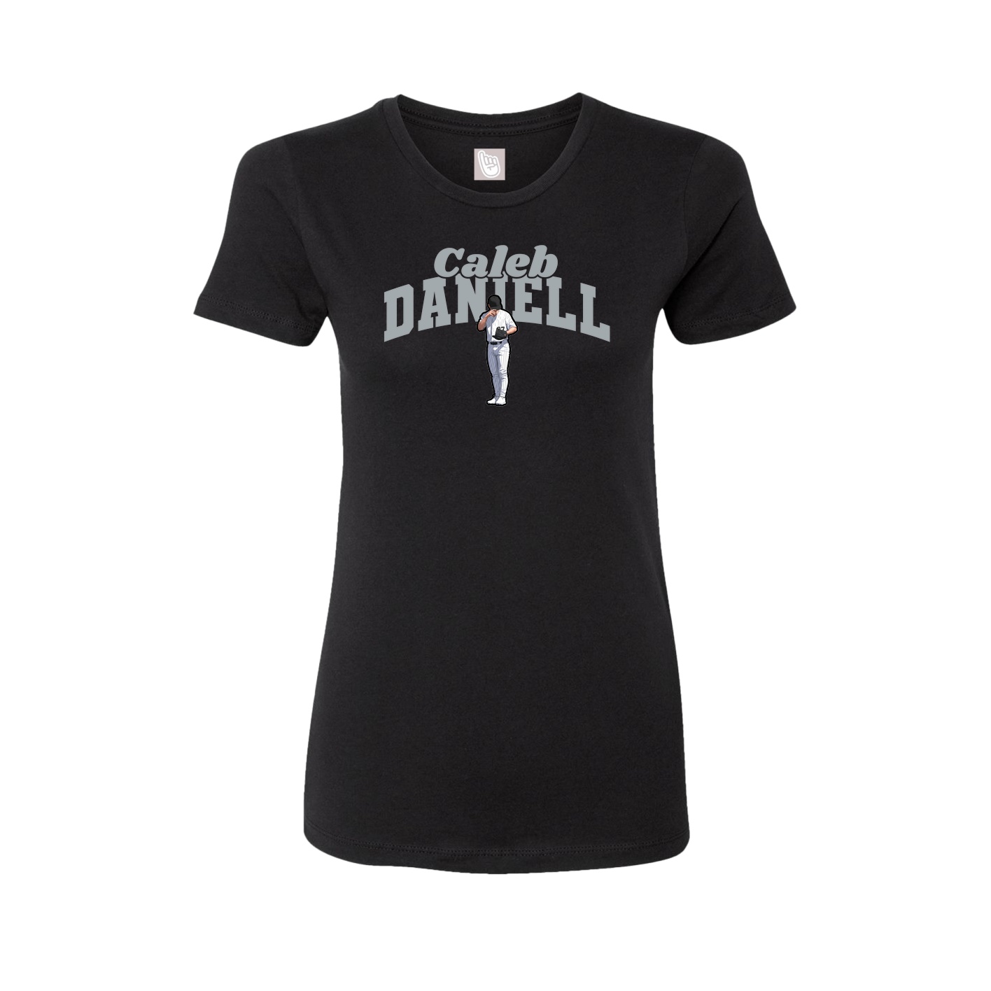 Fitted Women's Tee — Signature Arch in Black