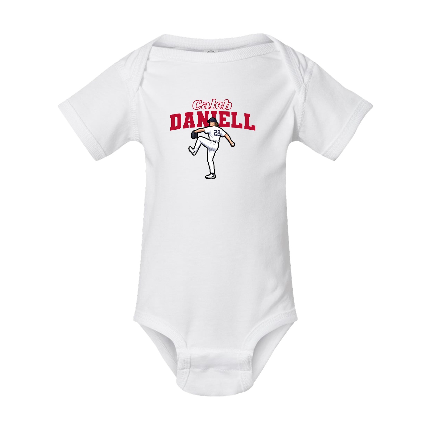 Baby Onesie — Name Arch in White