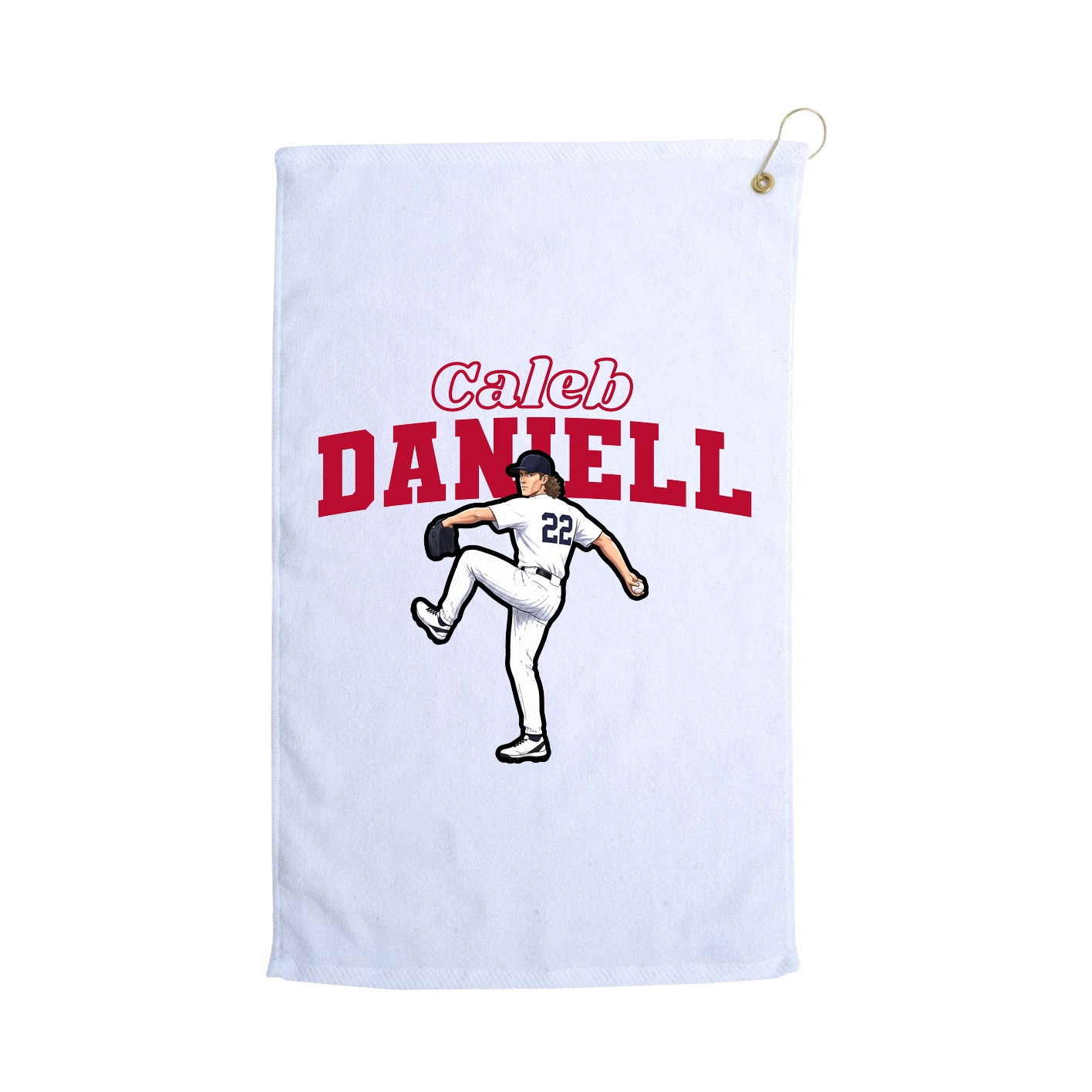 Golf Towel — Name Arch in White