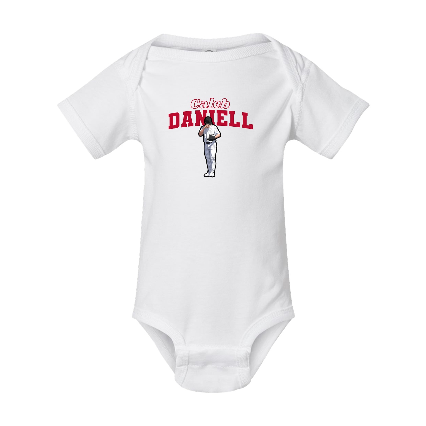 Baby Onesie — Name Arch in White