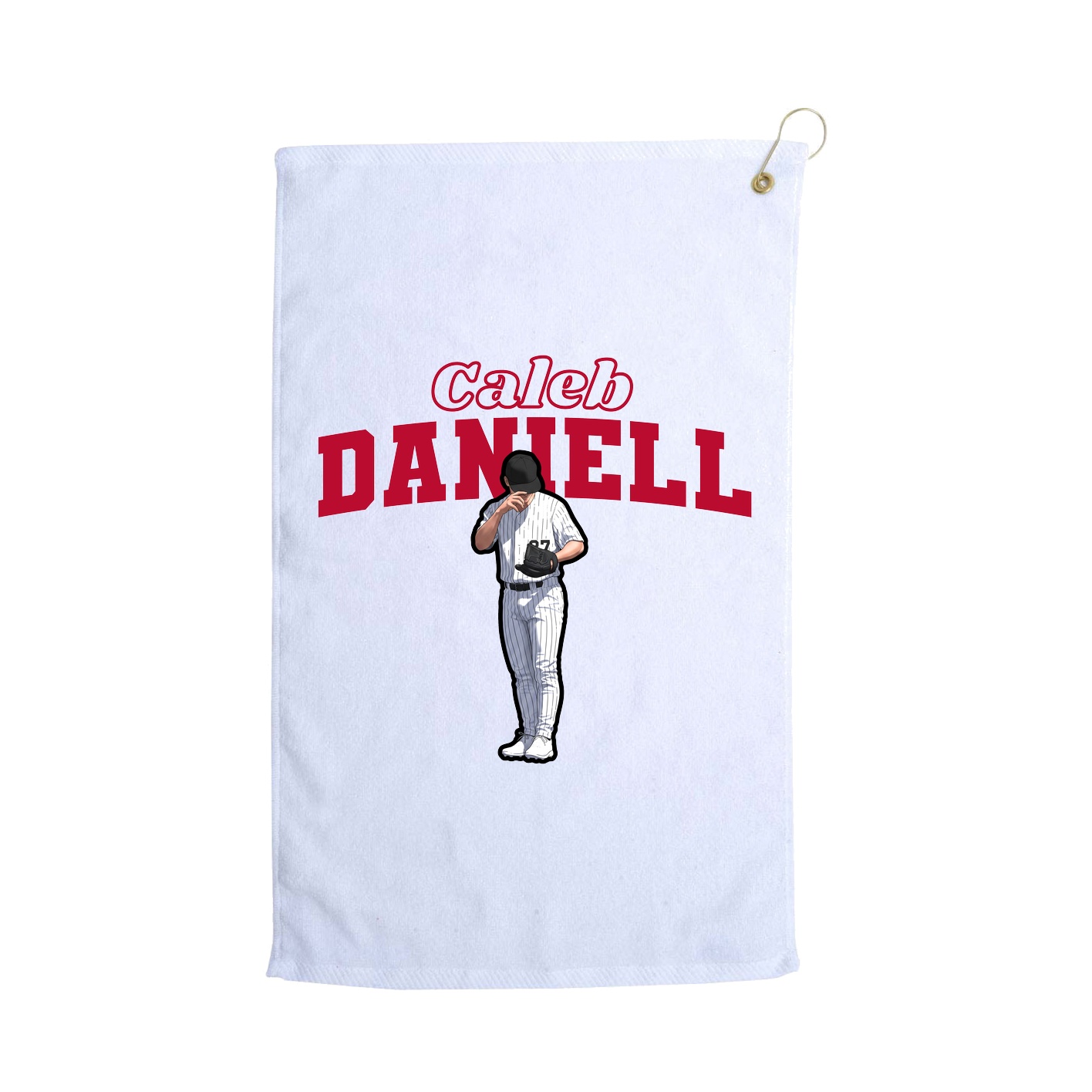 Golf Towel — Name Arch in White