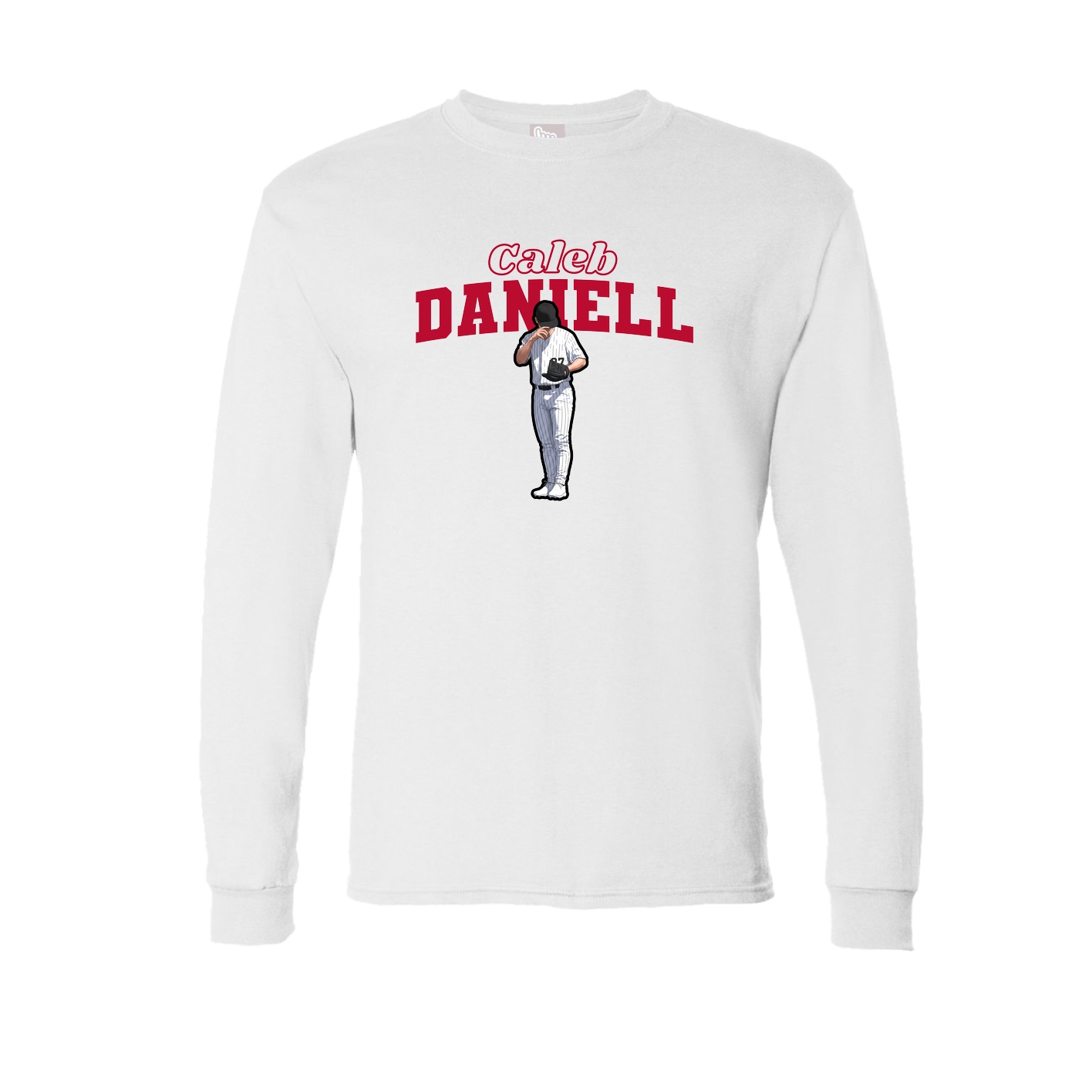 Long Sleeve Tee — Name Arch in White