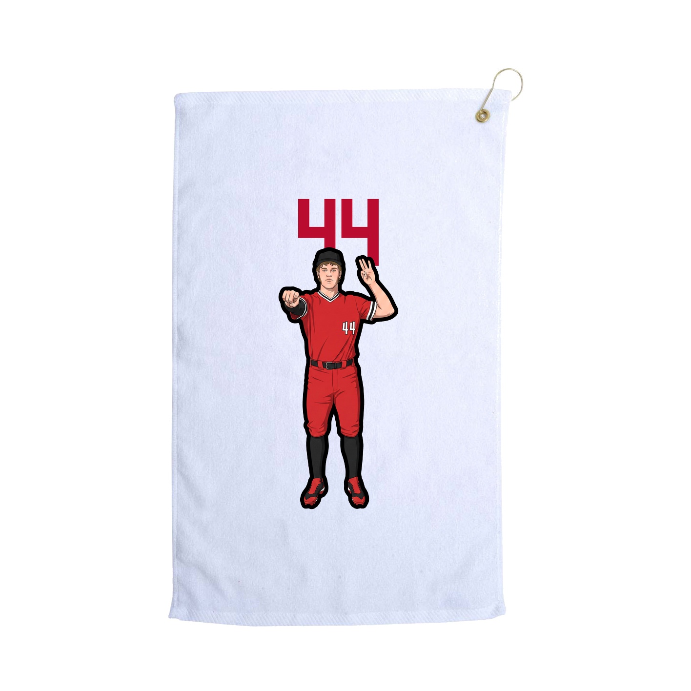 Golf Towel — Number Top in White