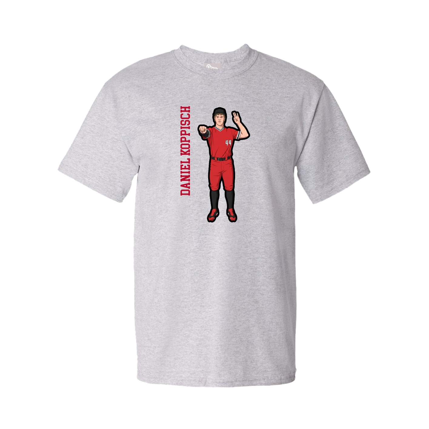Tee — Name Vertical in Grey