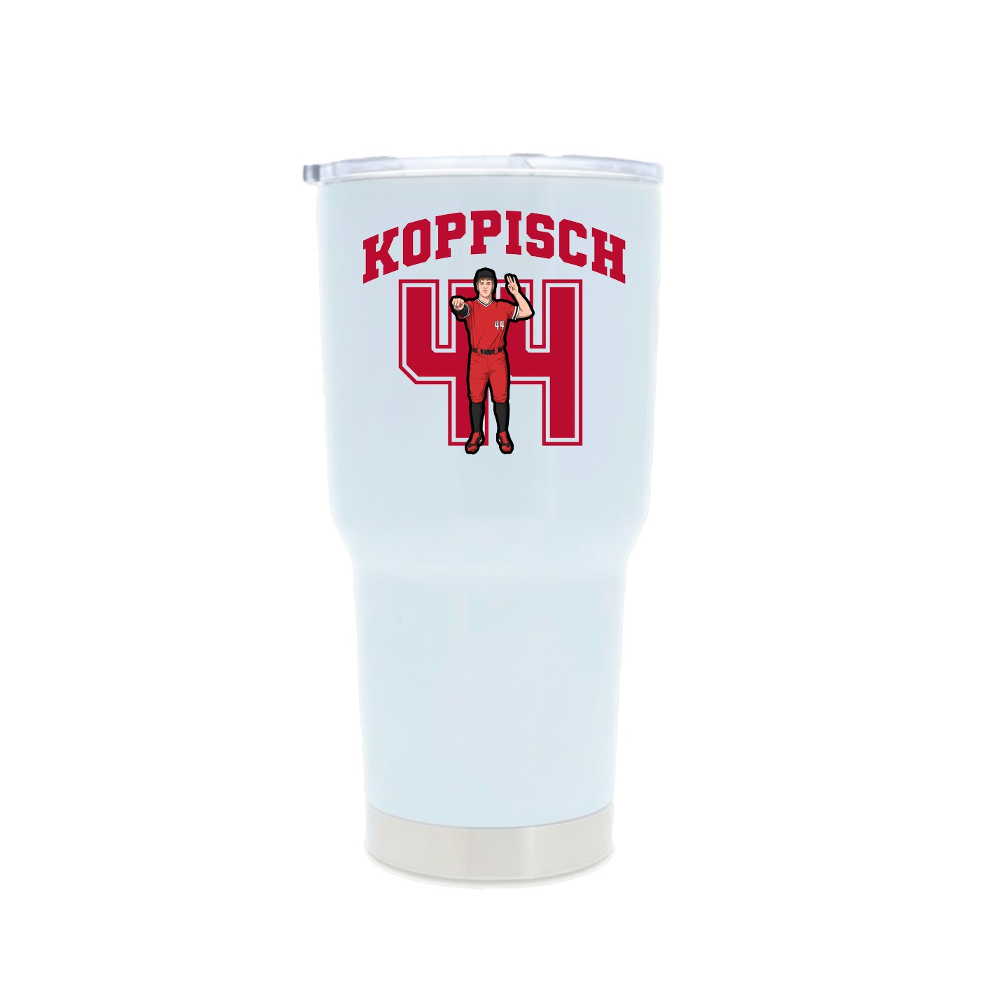 30oz Stainless Steel Tumbler — Number in White