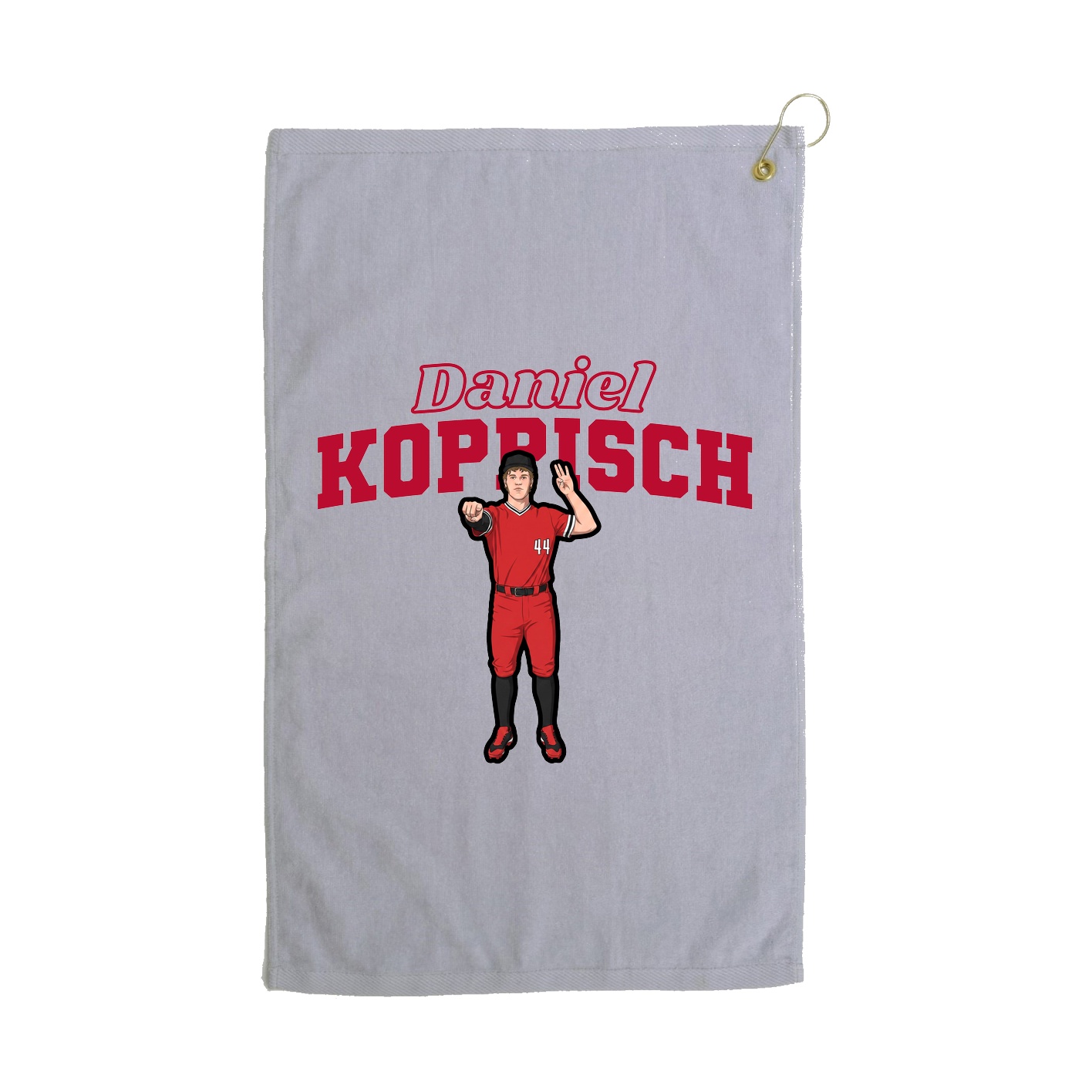 Golf Towel — Name Arch in Grey