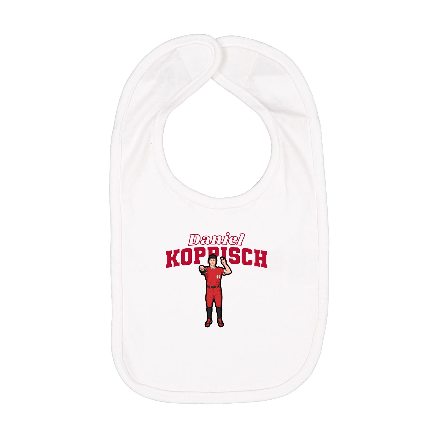 Infant Bib — Name Arch in White