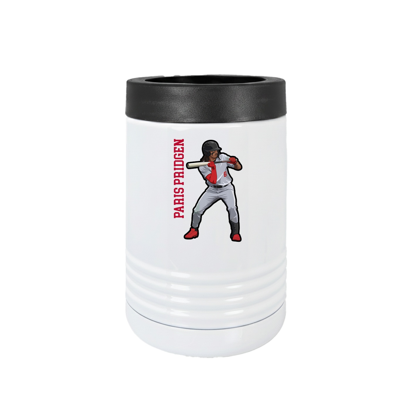 Beverage Holder — Name Vertical in White
