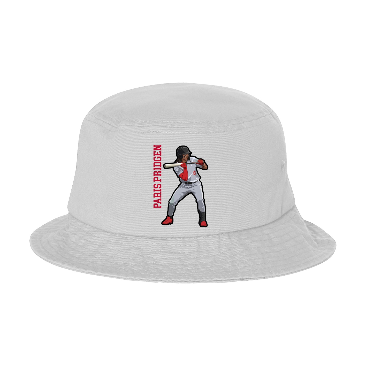 Bucket Cap — Name Vertical in White