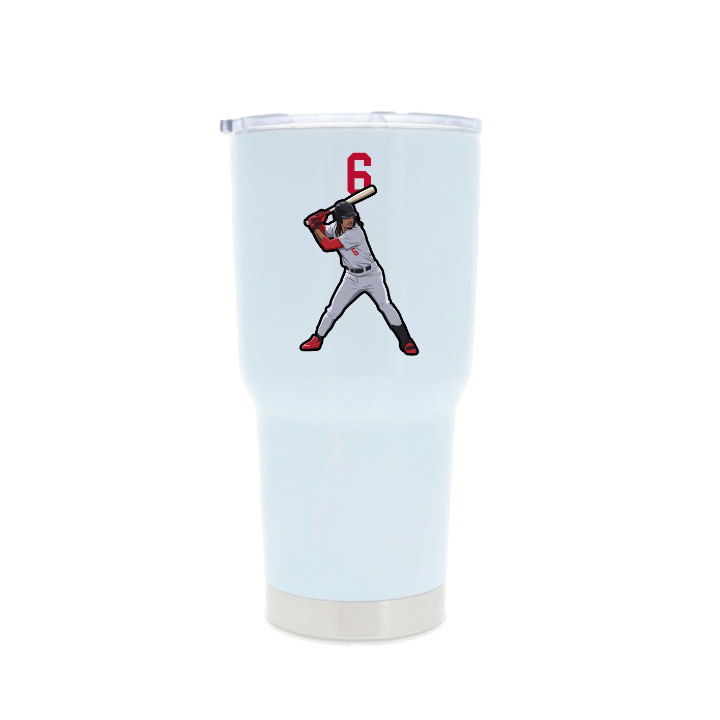 30oz Stainless Steel Tumbler — Number Top in White