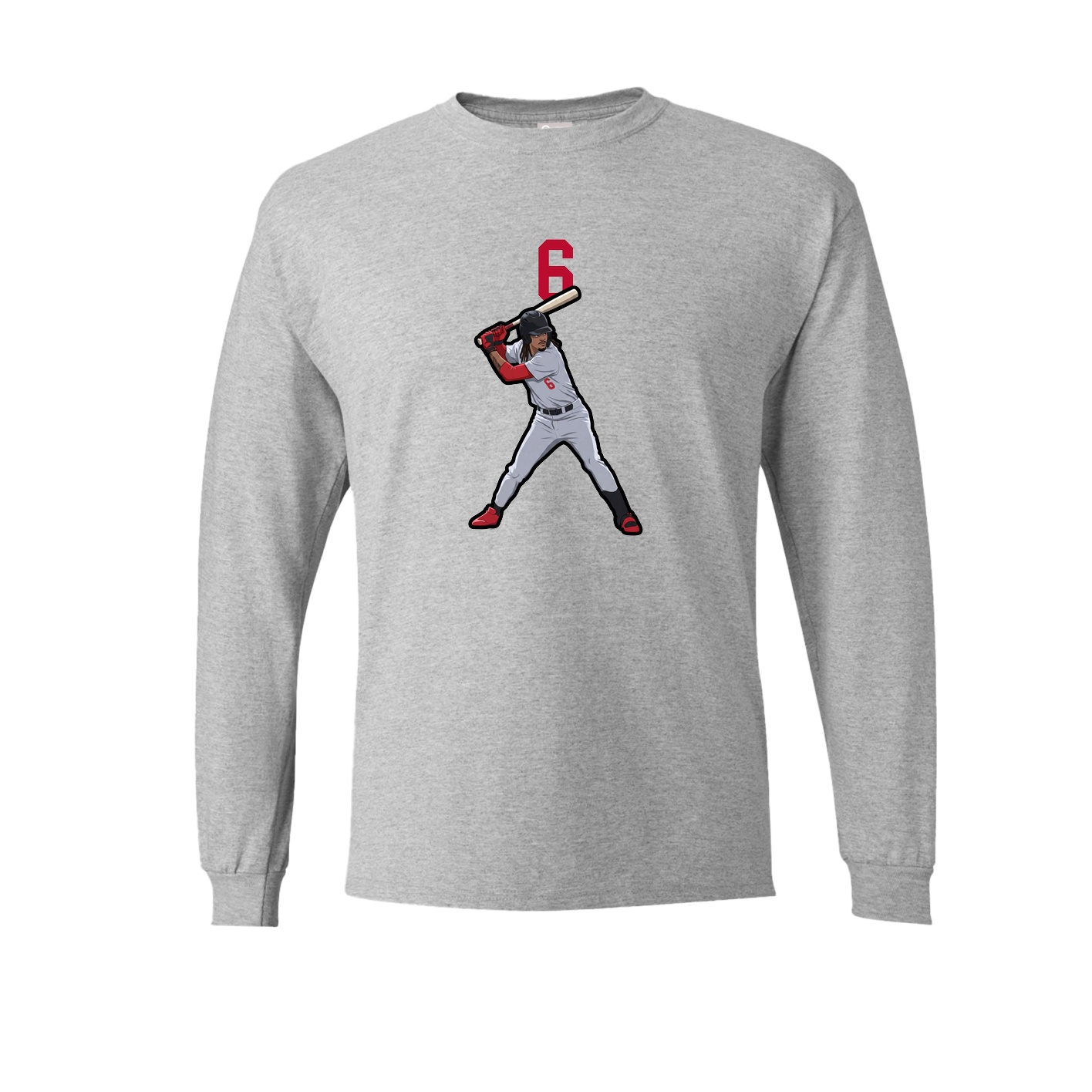 Long Sleeve Tee — Number Top in Grey