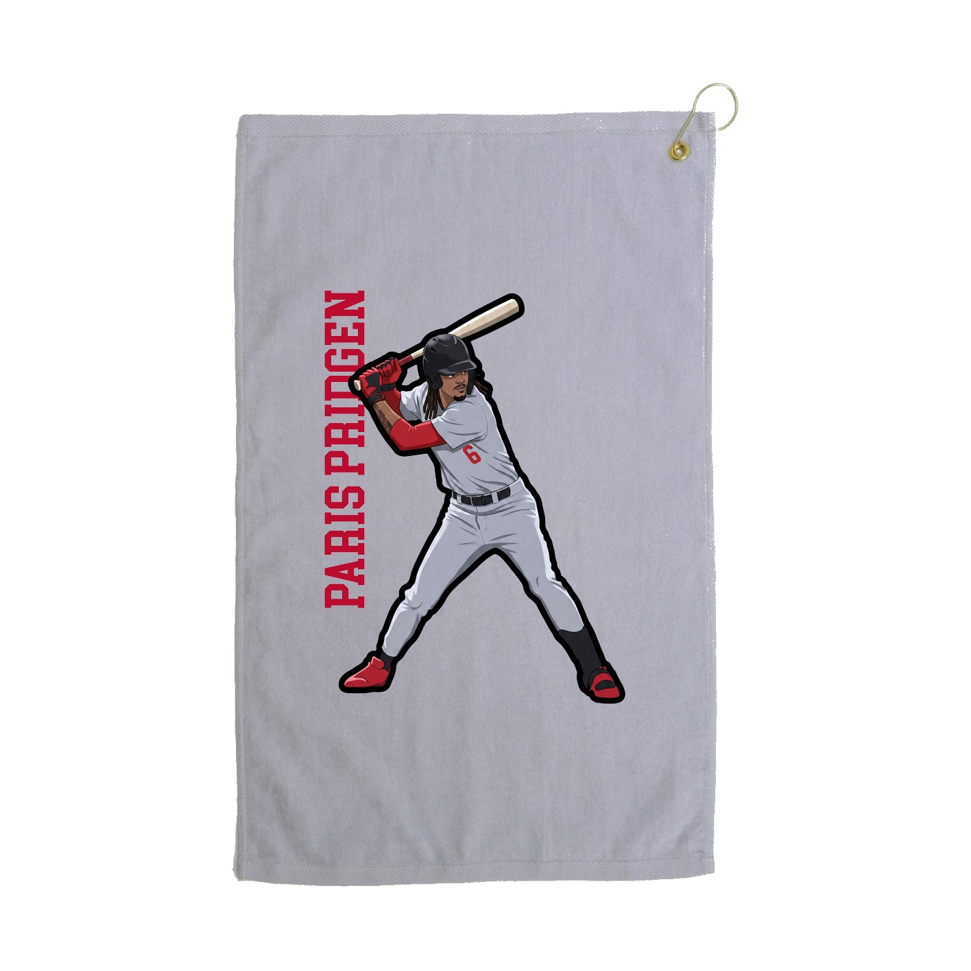 Golf Towel — Name Vertical in Grey