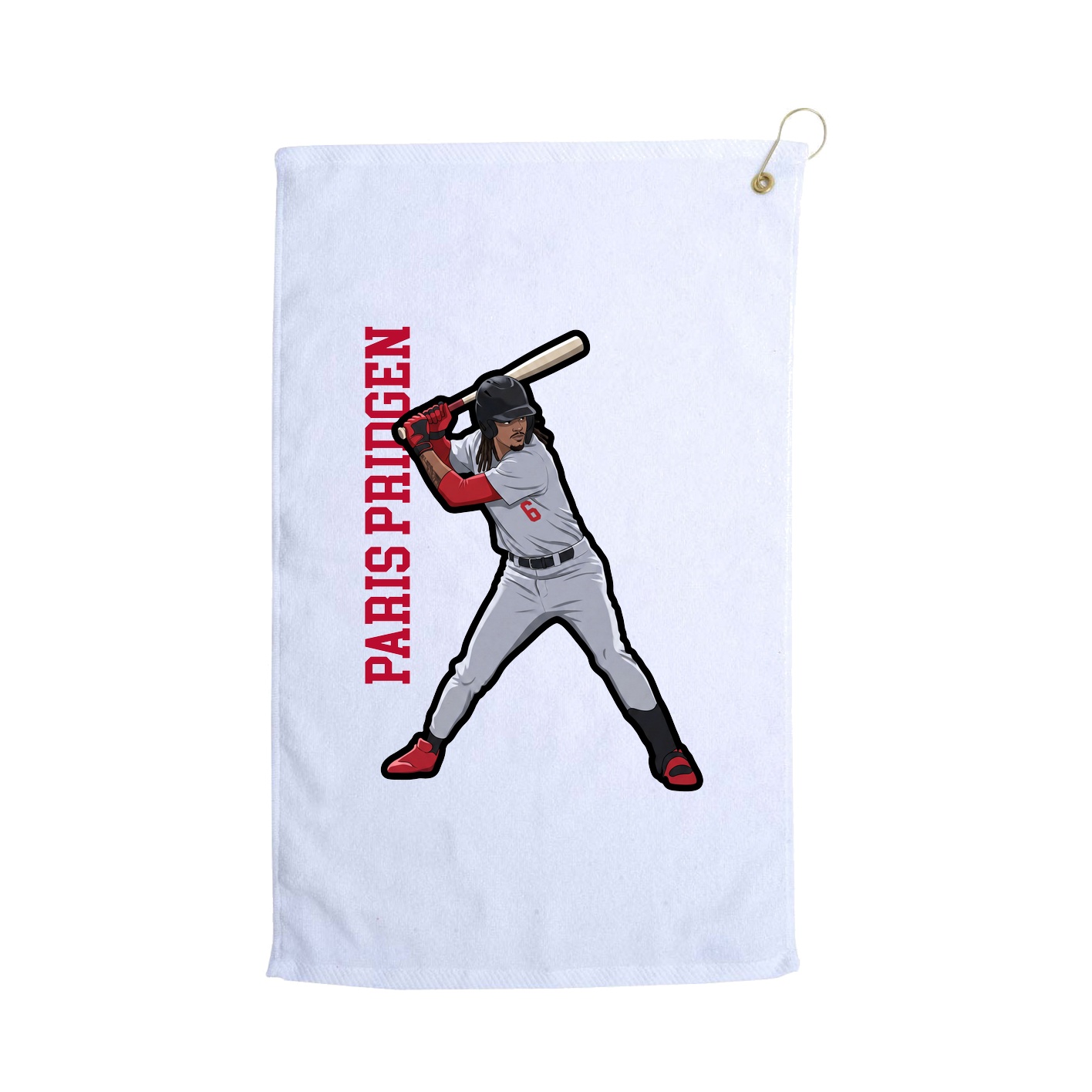 Golf Towel — Name Vertical in White